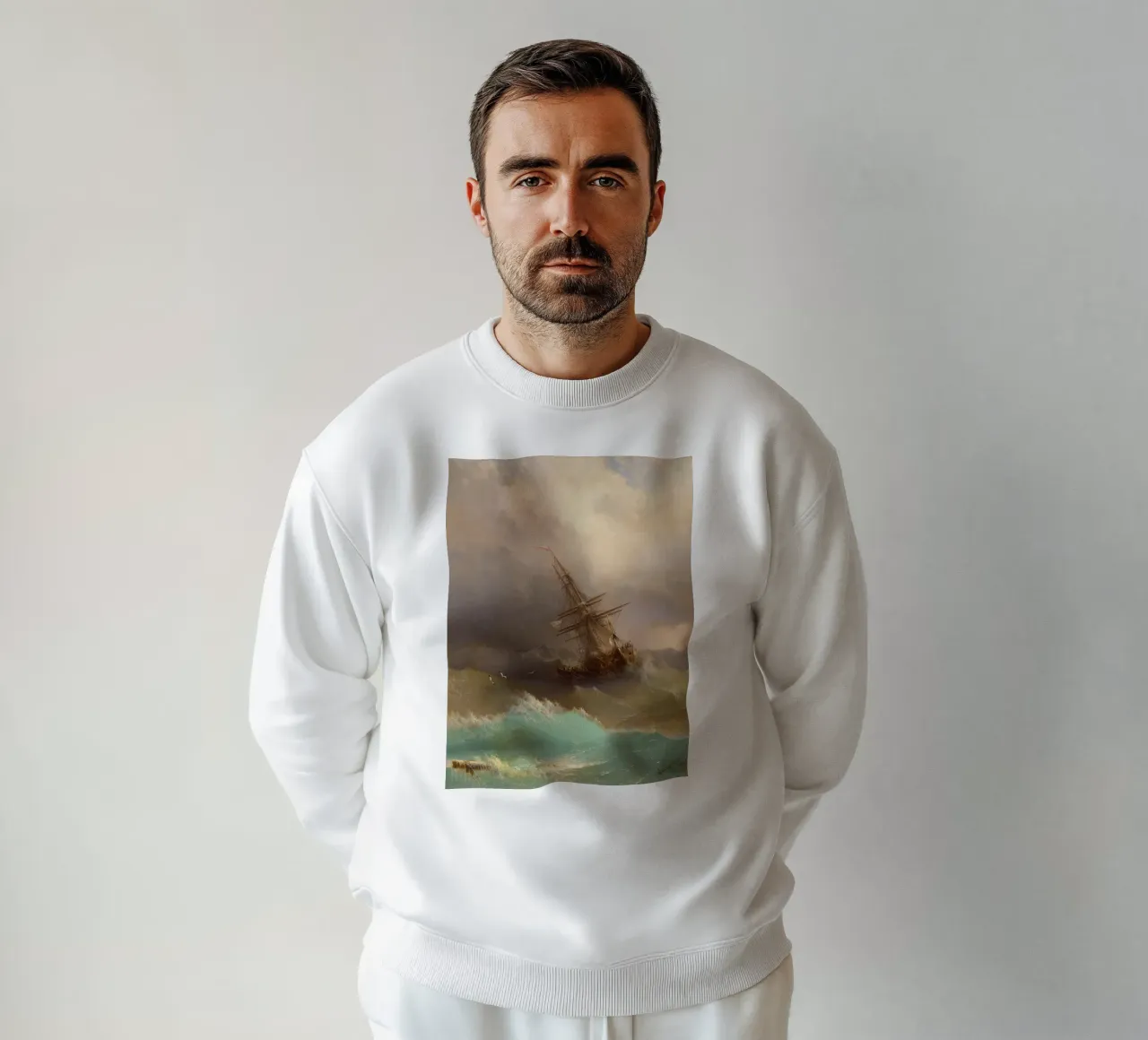 Ivan Aivazovsky - Nave nel mare in tempesta felpa da William Store