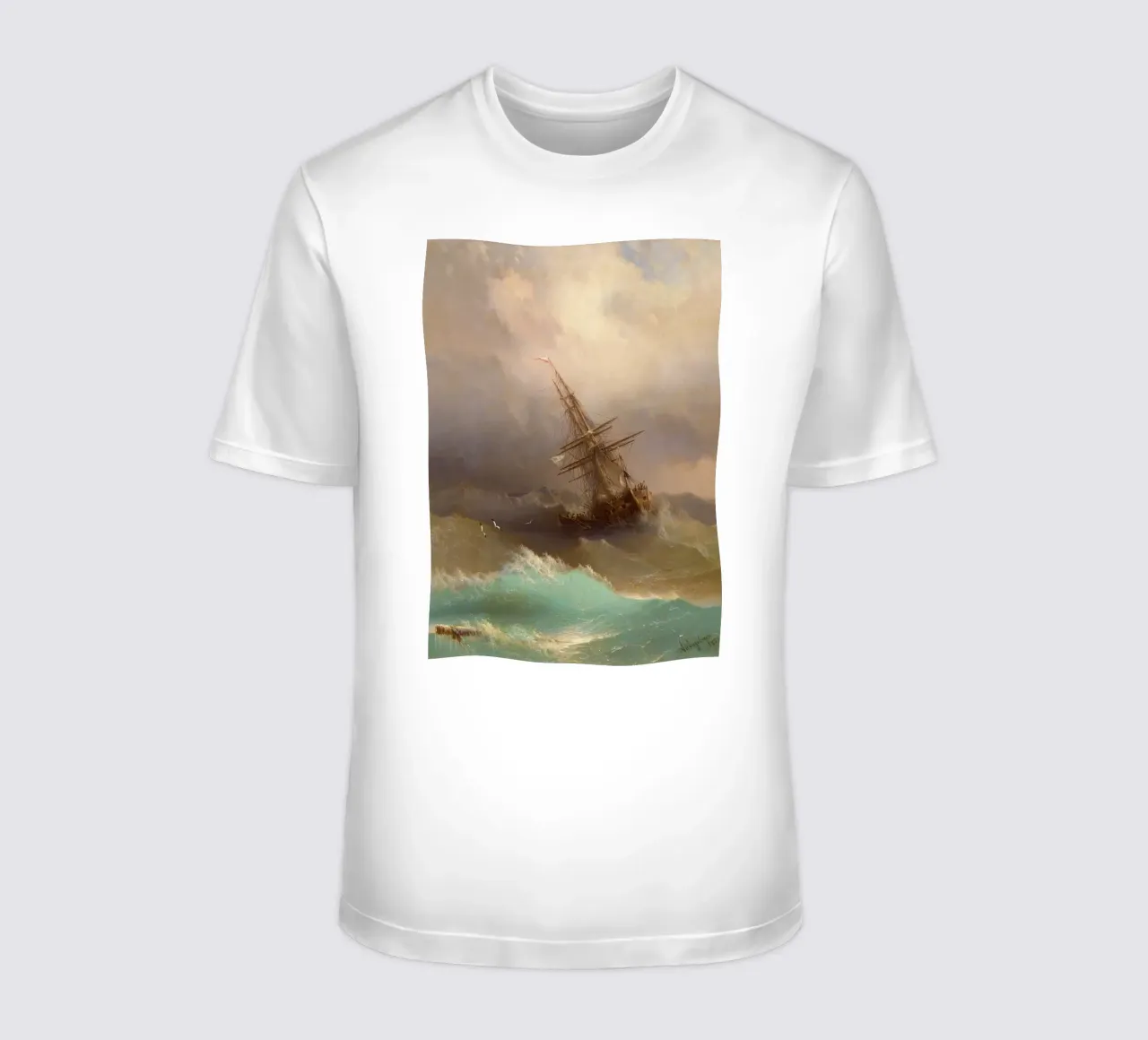 Ivan Aivazovsky - Nave nel mare in tempesta t-shirt da William Store
