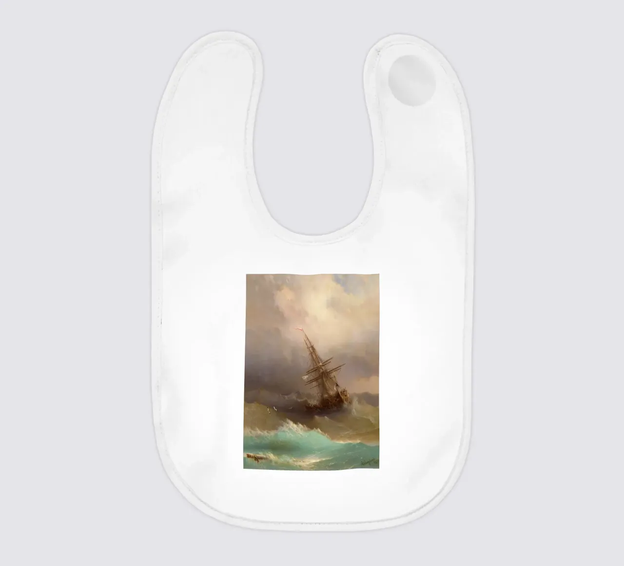 Ivan Aivazovsky - Nave nel mare in tempesta bavaglino da William Store