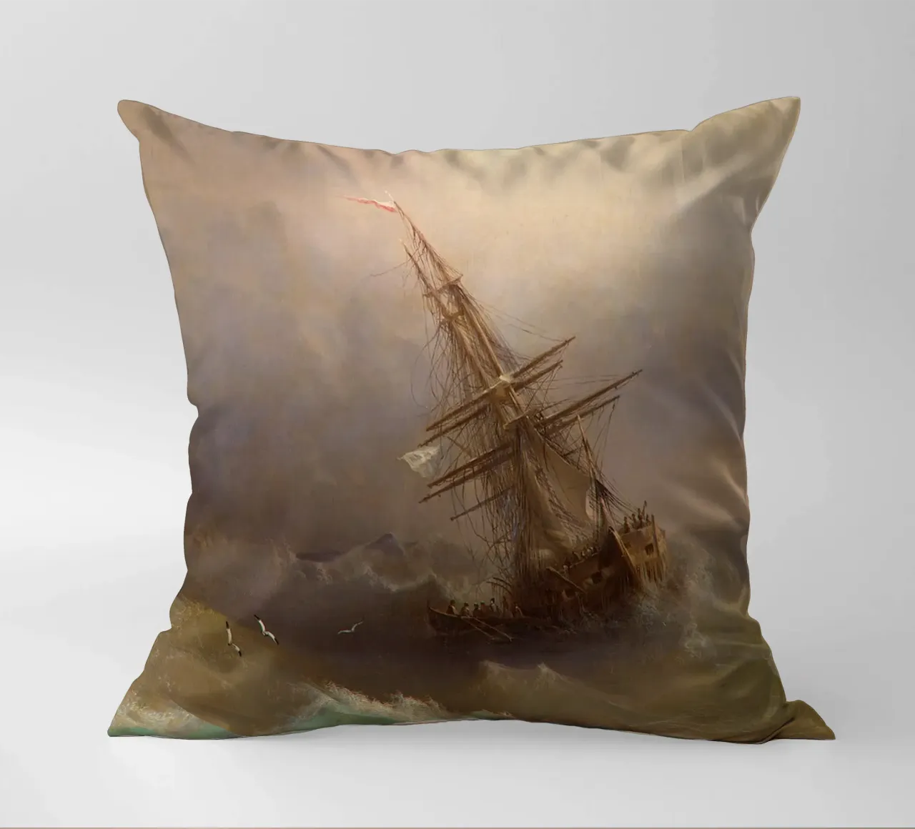 Ivan Aivazovsky - Nave nel mare in tempesta cuscino da William Store