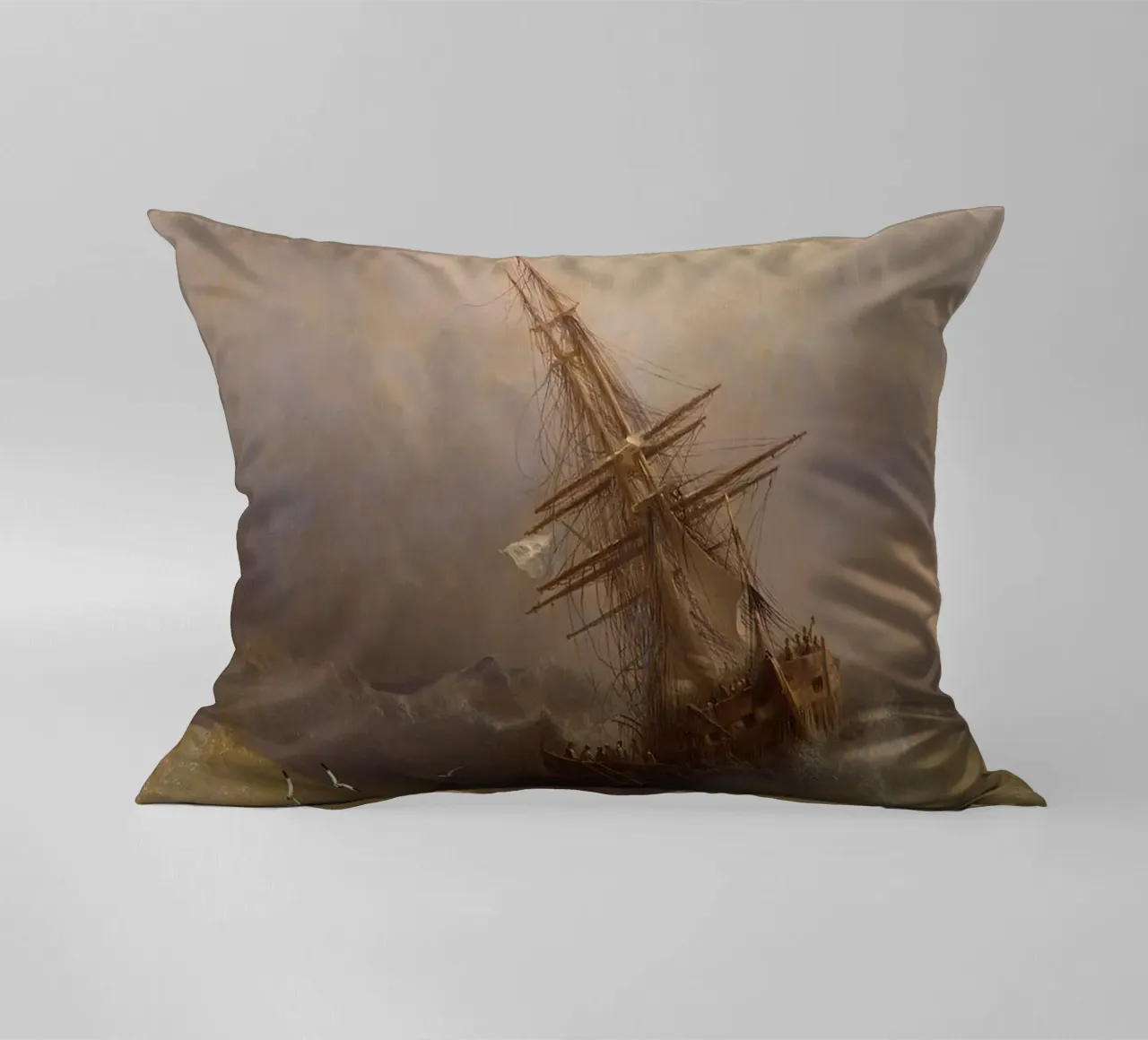 Ivan Aivazovsky - Nave nel mare in tempesta cuscino da William Store