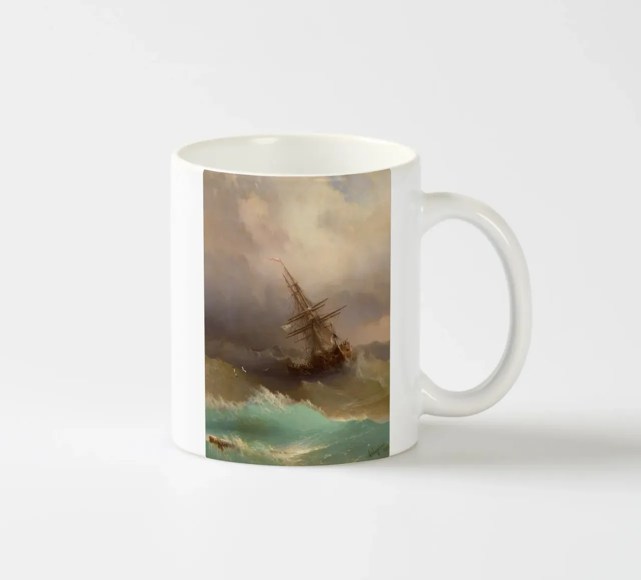 Ivan Aivazovsky - Nave nel mare in tempesta tazza in ceramica da William Store