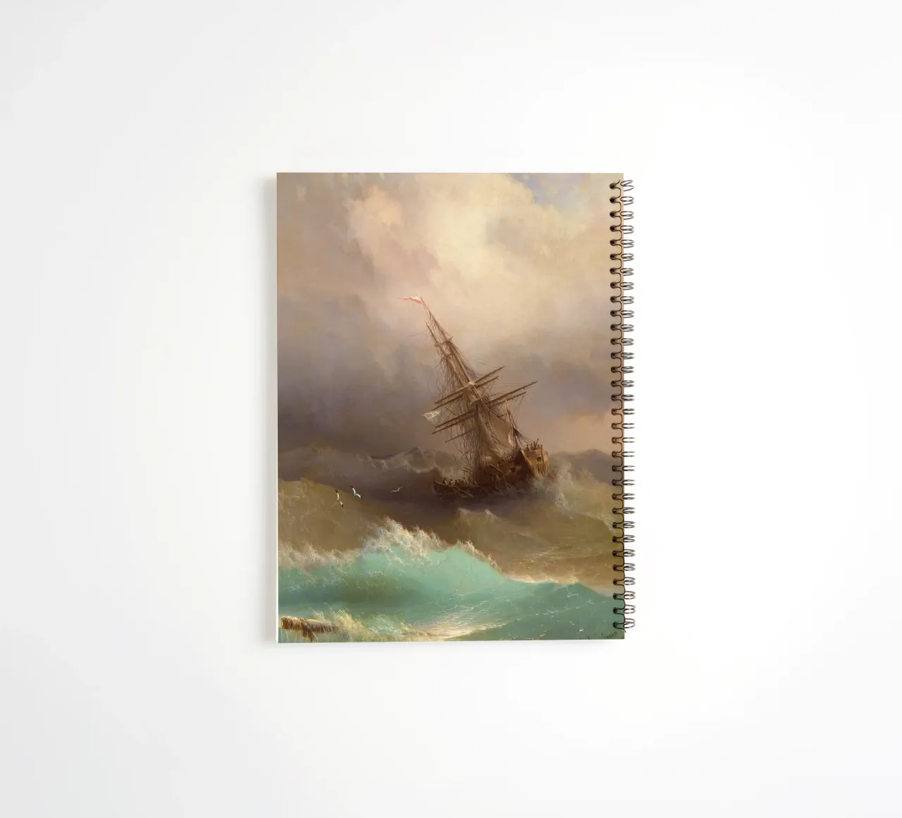 Ivan Aivazovsky - Un navire dans une mer agitée carnet à spirale de William Store