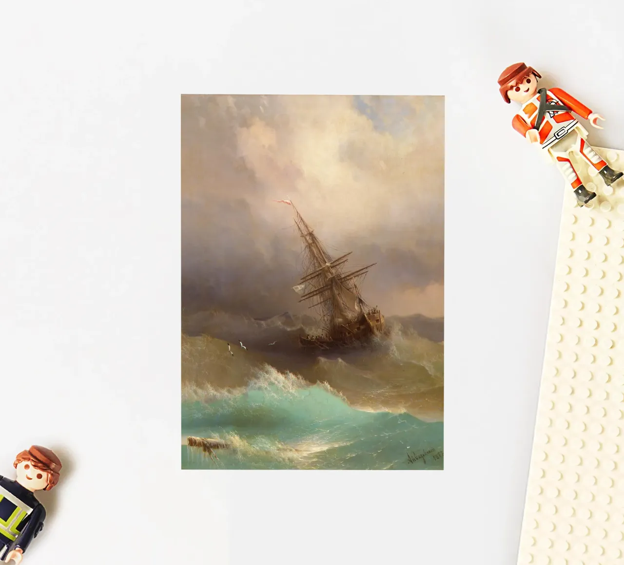 Ivan Aivazovsky - Un navire dans une mer agitée autocollant de William Store