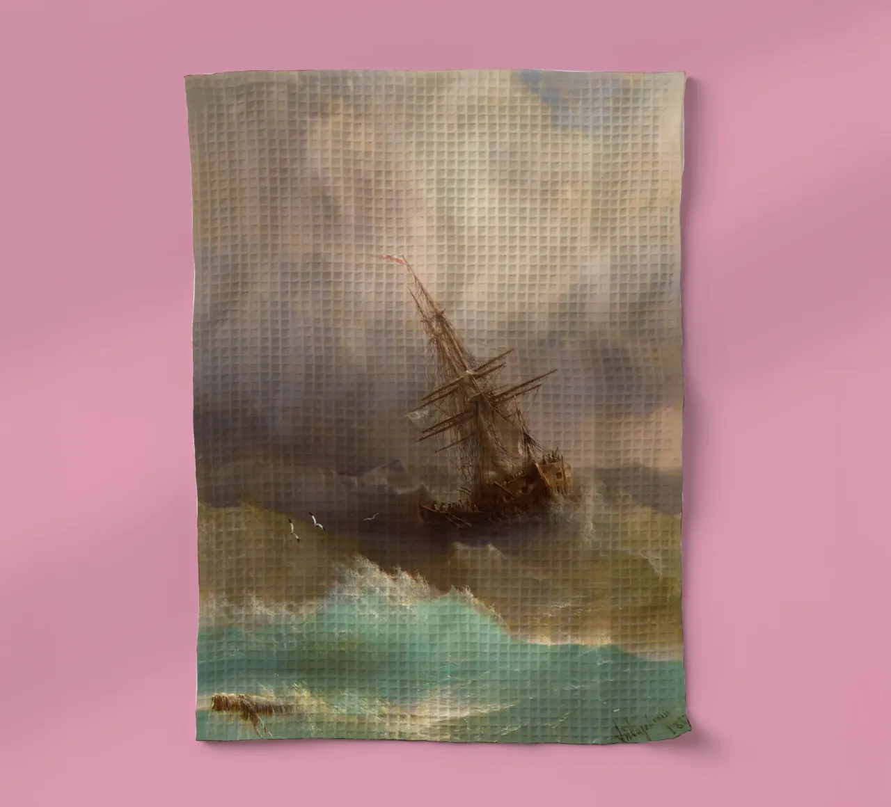Ivan Aivazovsky - Nave nel mare in tempesta canovaccio da cucina da William Store