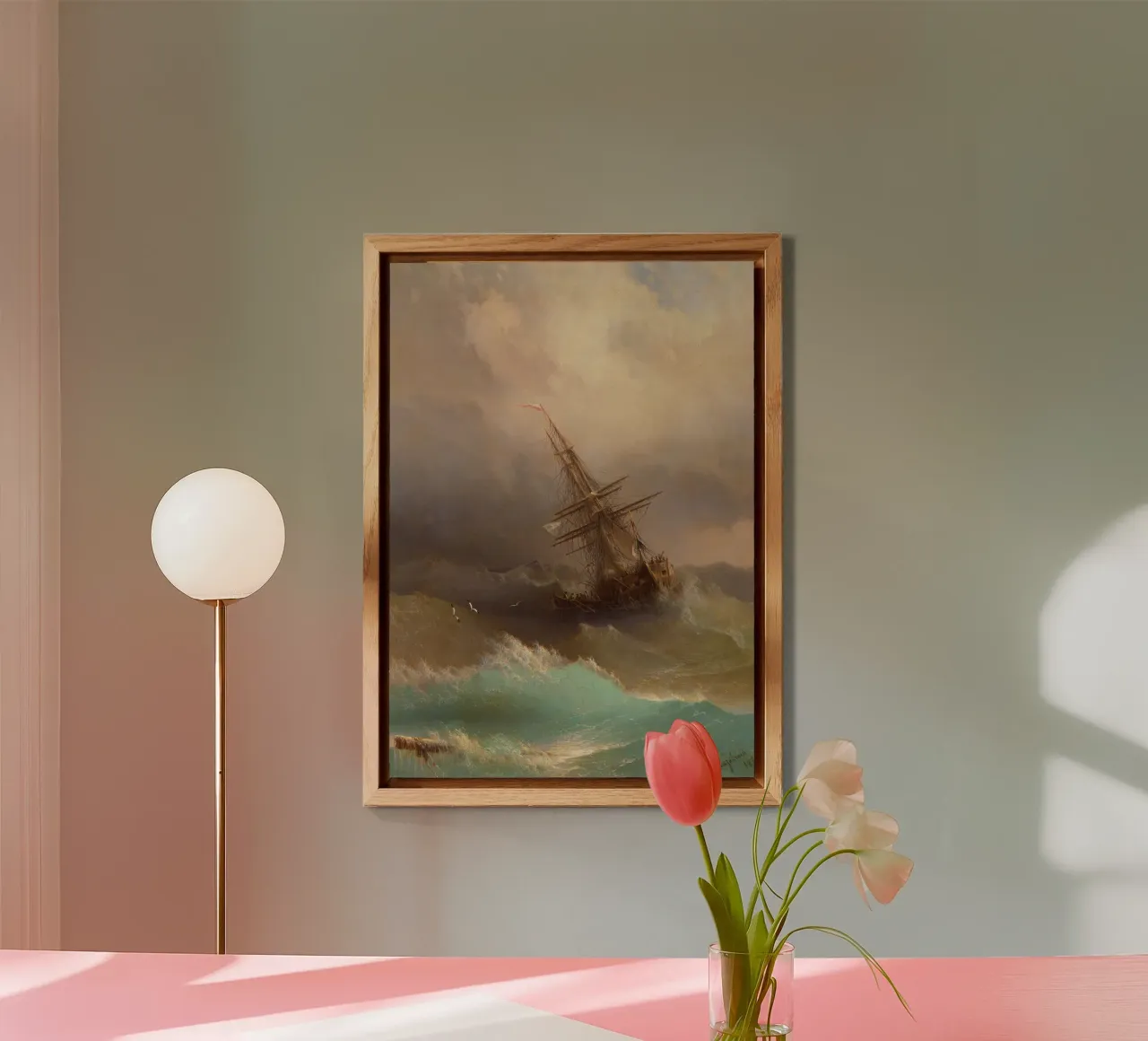Ivan Aivazovsky - Nave nel mare in tempesta alluminio dibond da William Store