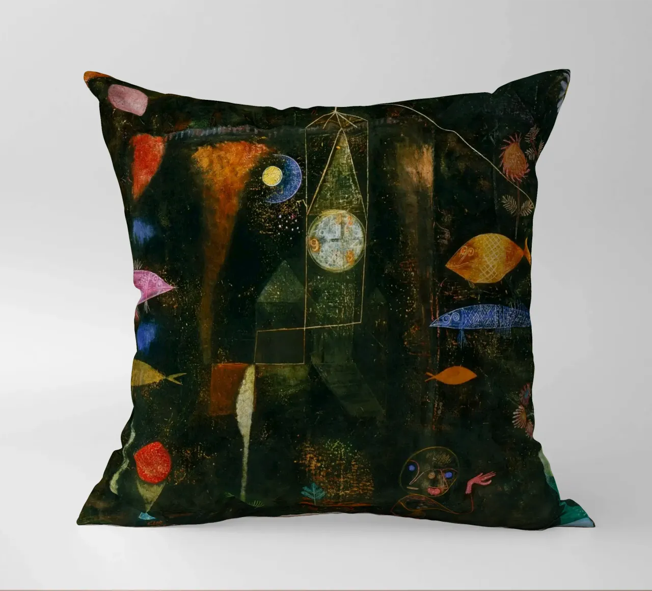 Paul Klee - Fish Magic decorative cushion by Timeless Artworks
