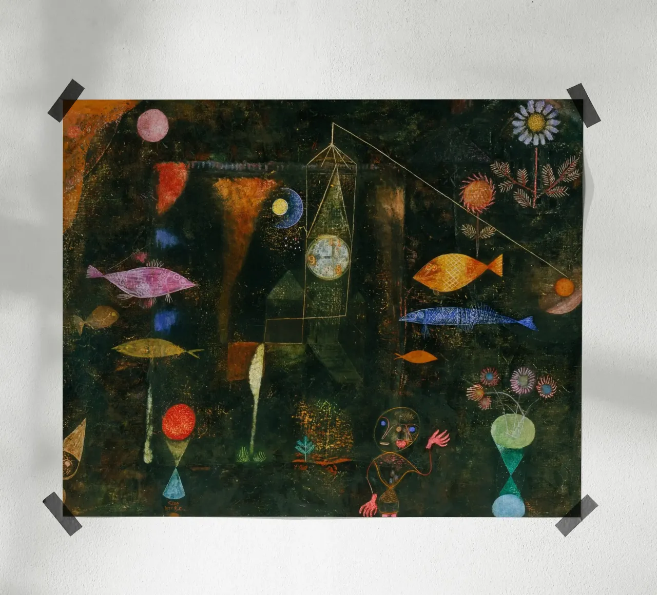 Paul Klee - Magia dei pesci poster con telaio in plastica da Timeless Artworks