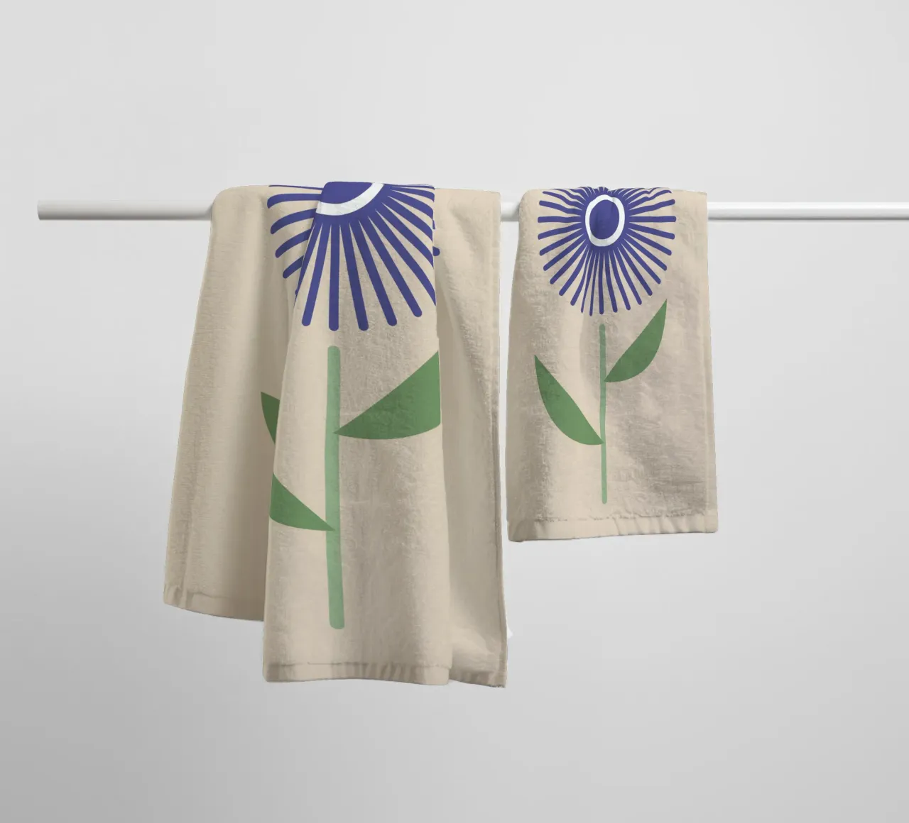 Retro Sunburst Flower toalla de baño de SMPLE