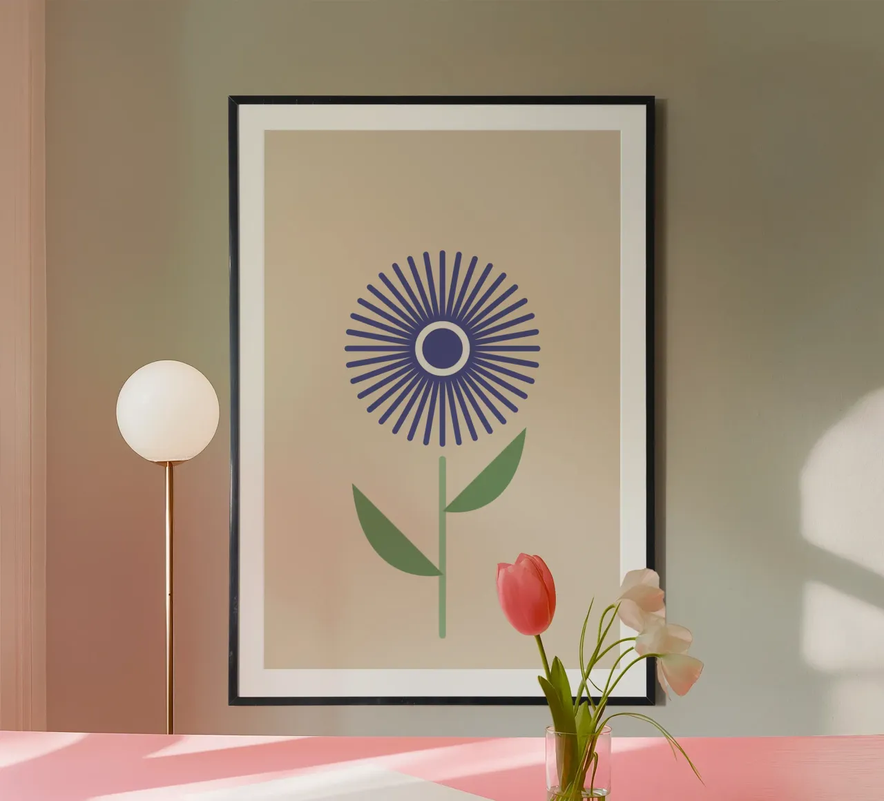 Retro Sunburst Flower carta hahnemühle da SMPLE