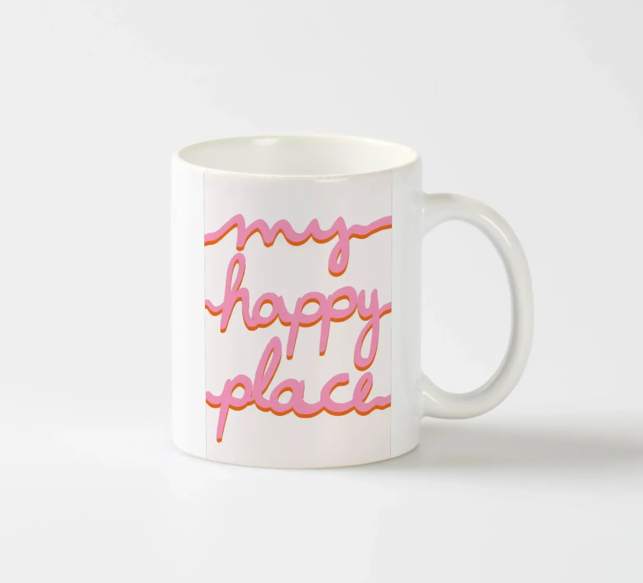 My happy place pink orange tazza in ceramica da BAINAI