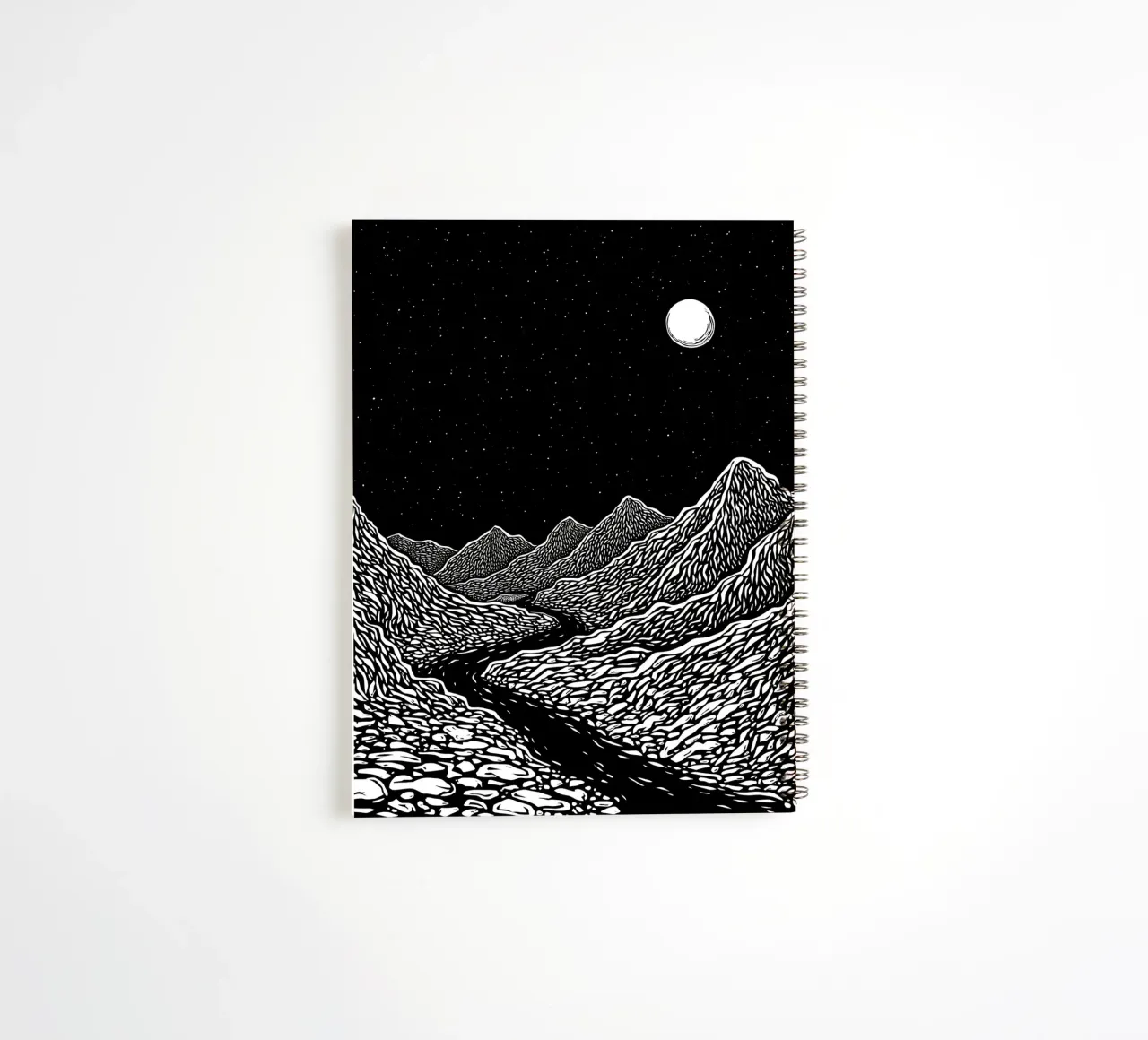 Dark Peaks spiral notebook by Indigo Rain