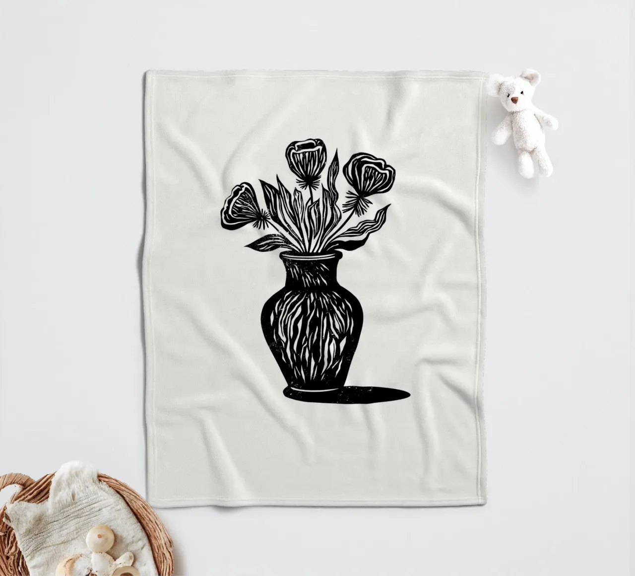 Bold Blooms coperta in pile da Indigo Rain