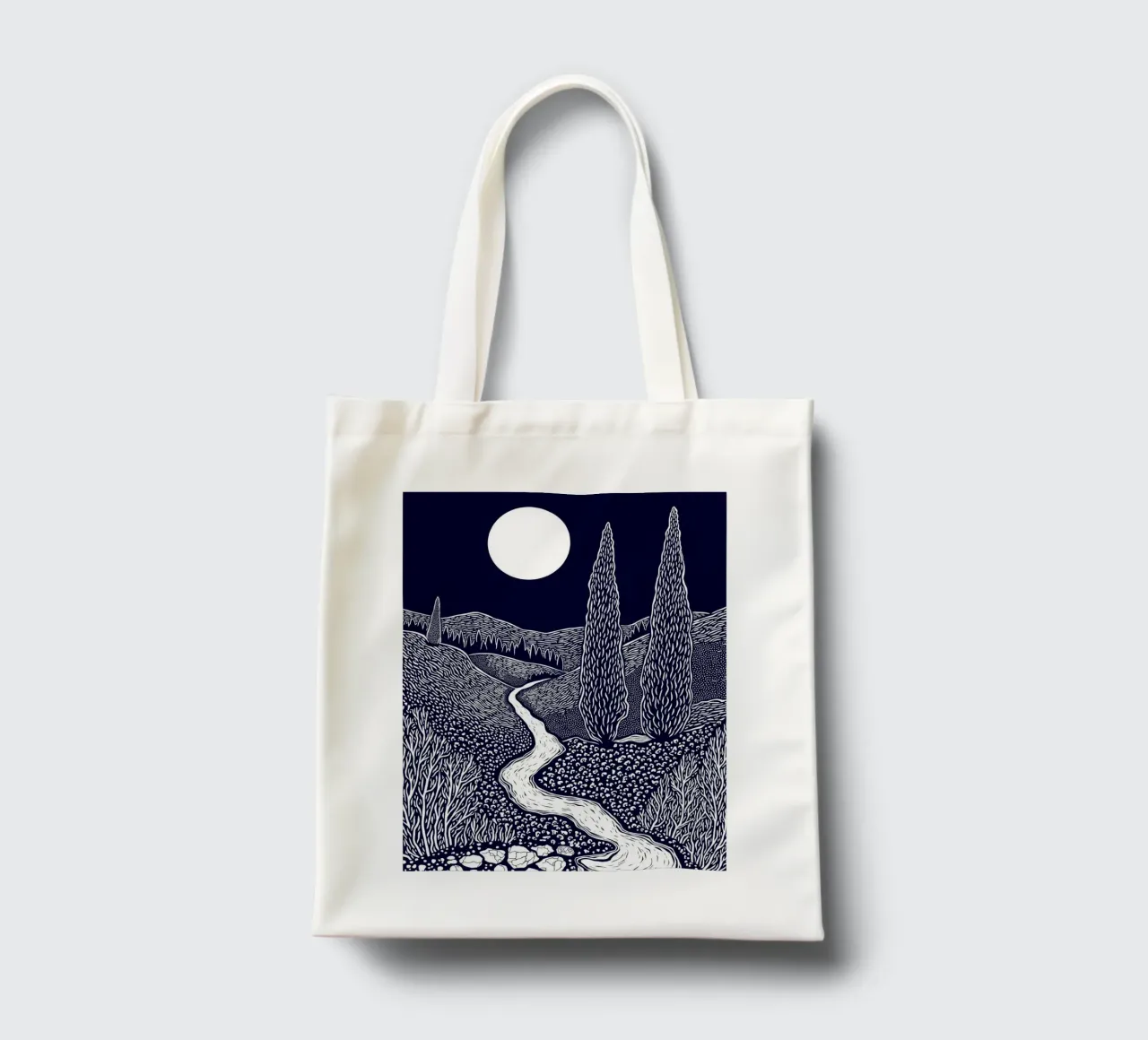 Cypress Under the Moon borsa in juta da Indigo Rain