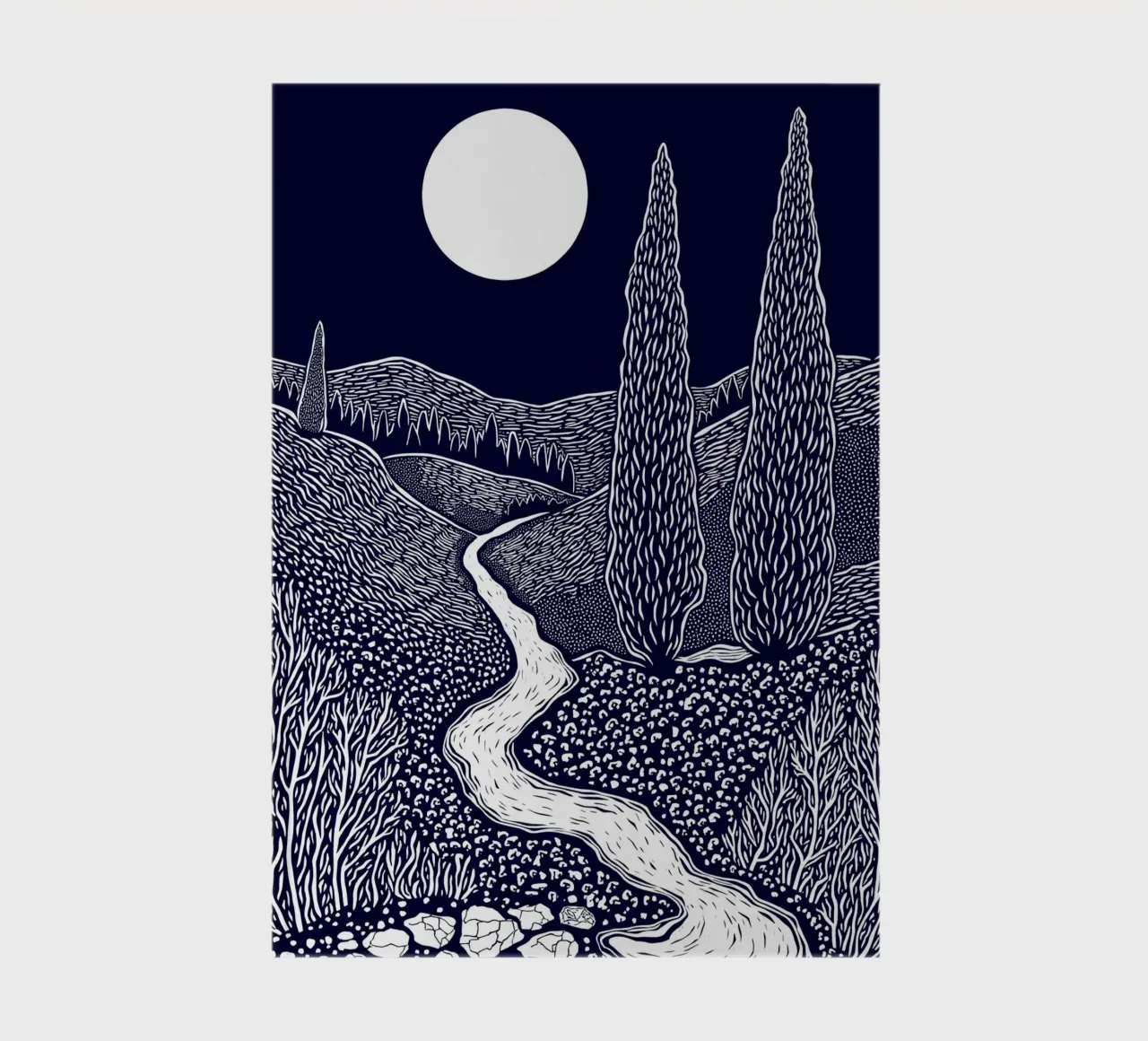 Cypress Under the Moon notebook by Indigo Rain