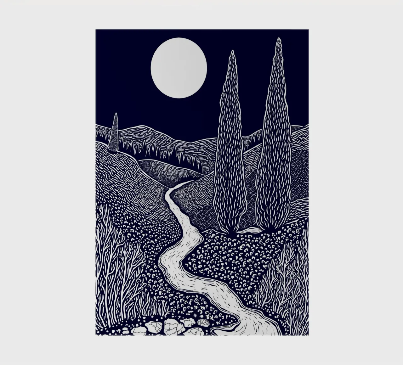 Cypress Under the Moon notebook by Indigo Rain
