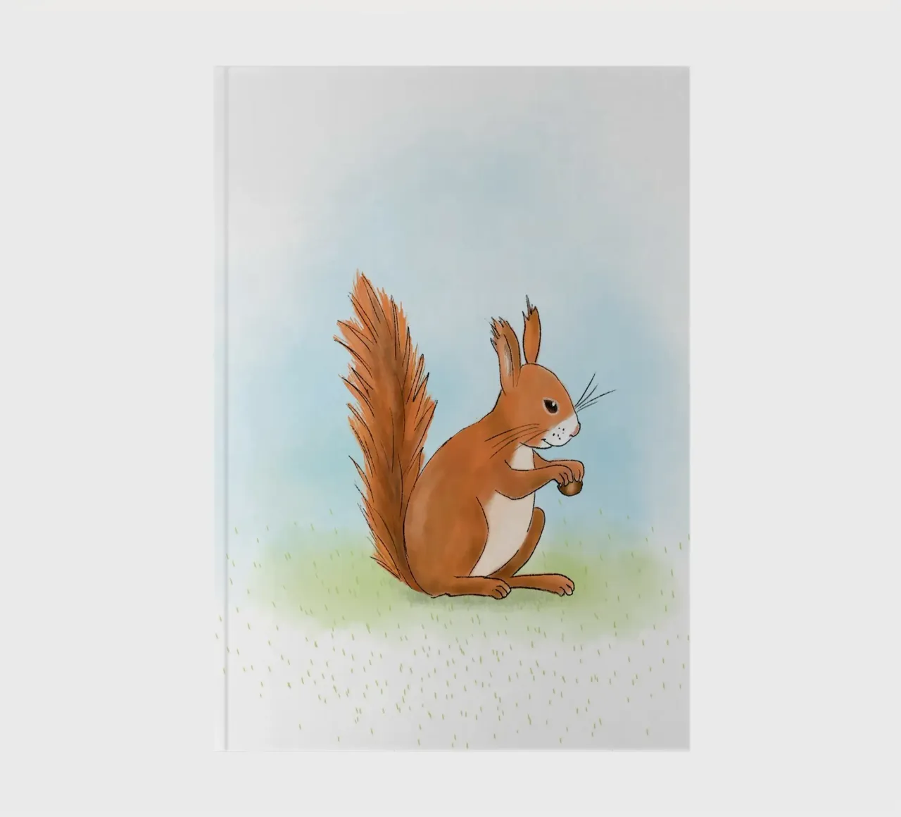 Eichhörnchen auf Wiese, Quadratisch notebook by Farbwelten
