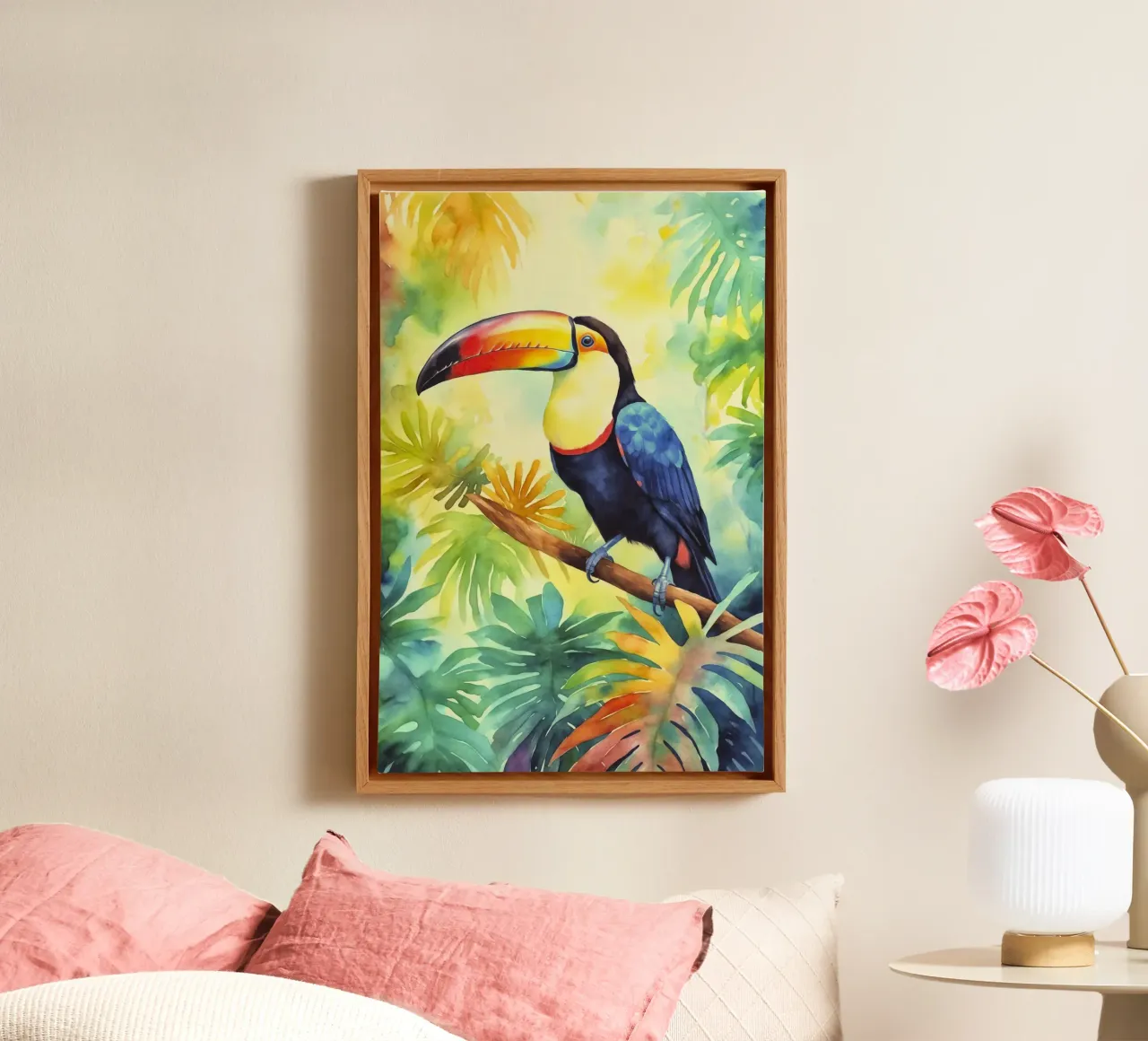 Il paradiso dei tucani tropicali tela con Cornice a cassetta da Andrea Haase Modern Home