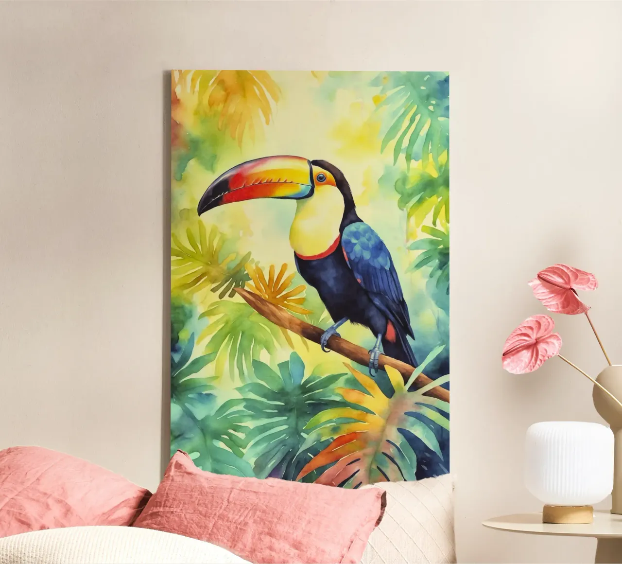 Il paradiso dei tucani tropicali tela con Cornice a cassetta da Andrea Haase Modern Home