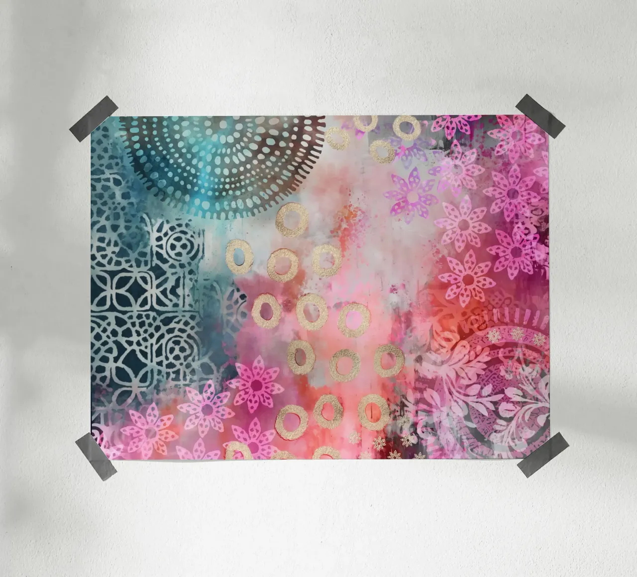 Vibrant Vibes Bohemian Chic poster con marco de plástico de Andrea Haase Modern Home