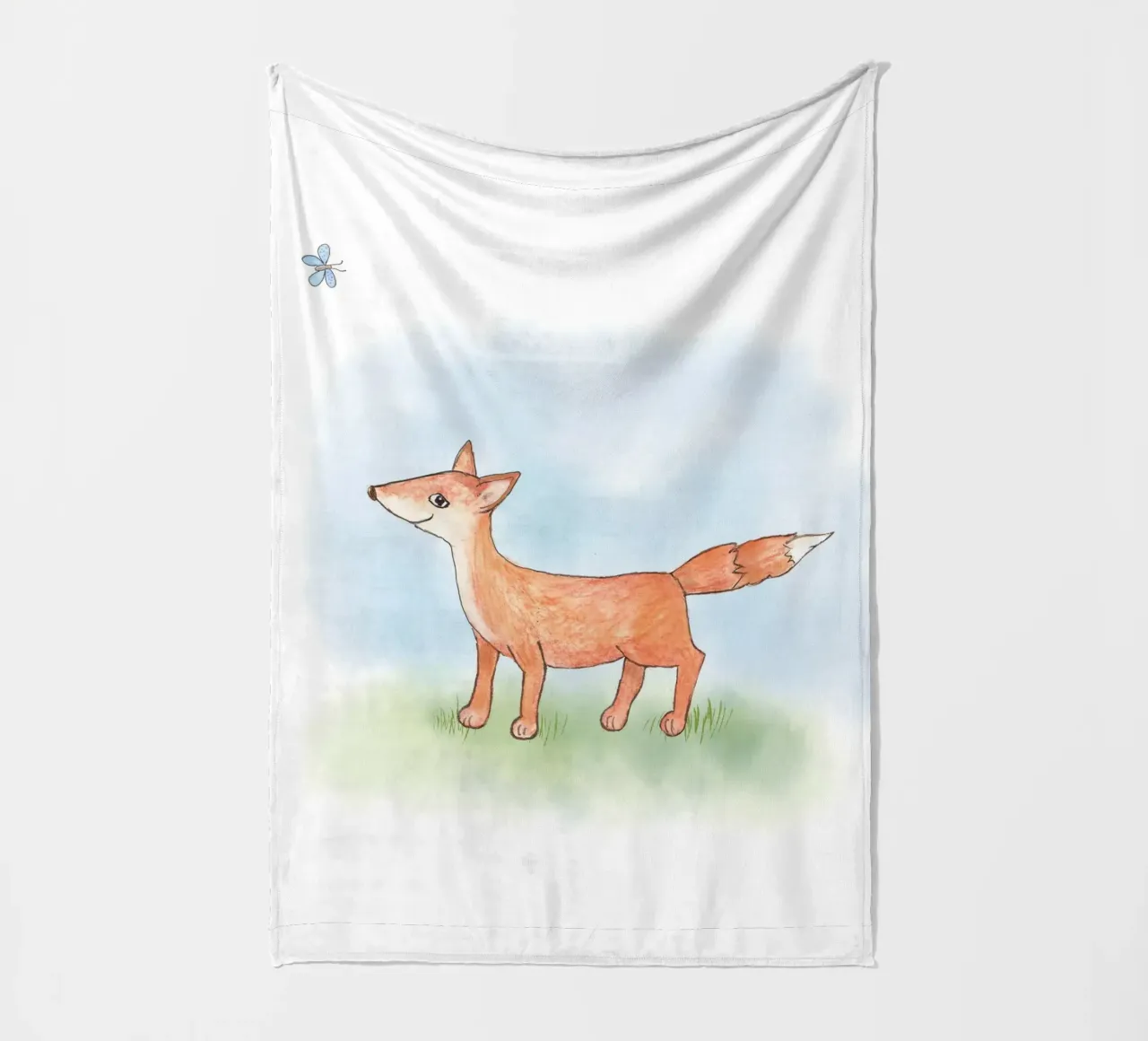 Kleiner Fuchs auf Wiese, Quadrat coperta in pile da Farbwelten