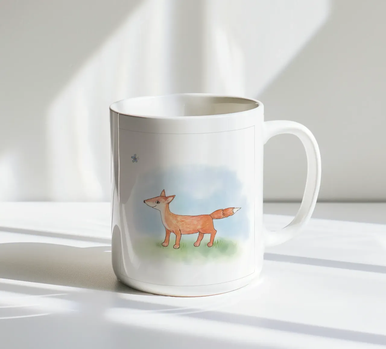 Kleiner Fuchs auf Wiese, Quadrat tazza in ceramica da Farbwelten