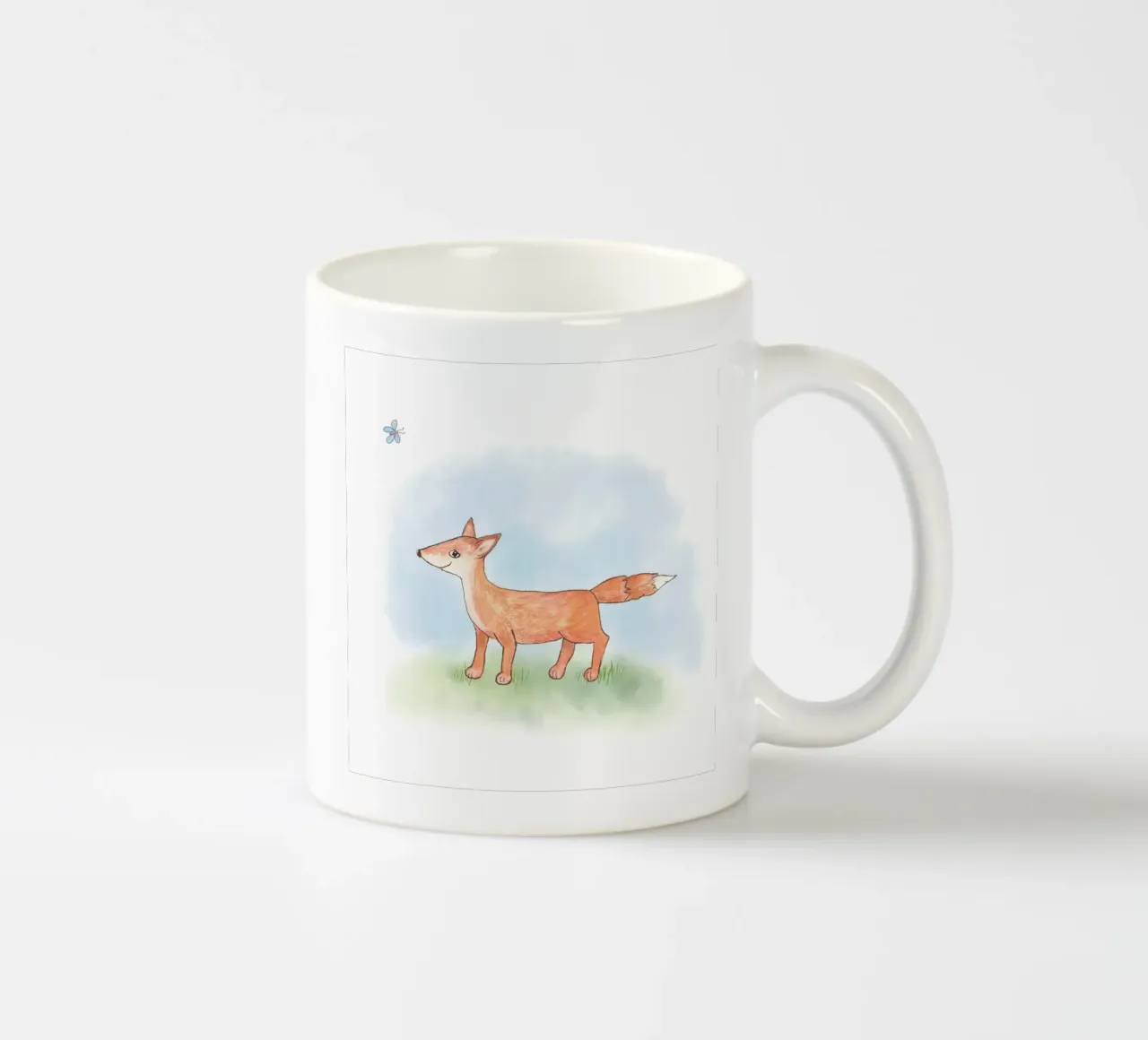 Kleiner Fuchs auf Wiese, Quadrat tazza in ceramica da Farbwelten