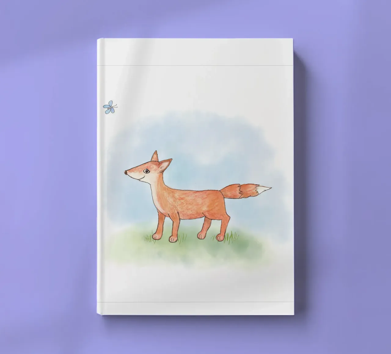 Kleiner Fuchs auf Wiese, Quadrat notebook by Farbwelten