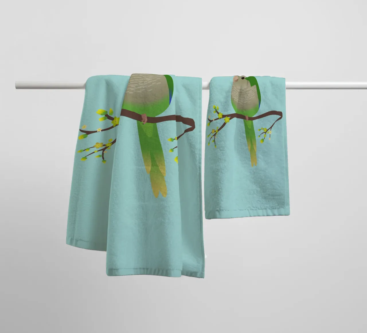 Cute egg shaped quaker parrot or monk parakeet towel by BwiseLizzy