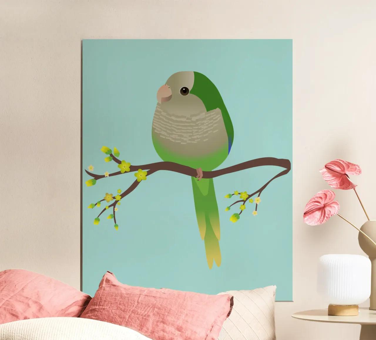 Simpatico pappagallo quaker a forma di uovo o parrocchetto monaco poster da BwiseLizzy