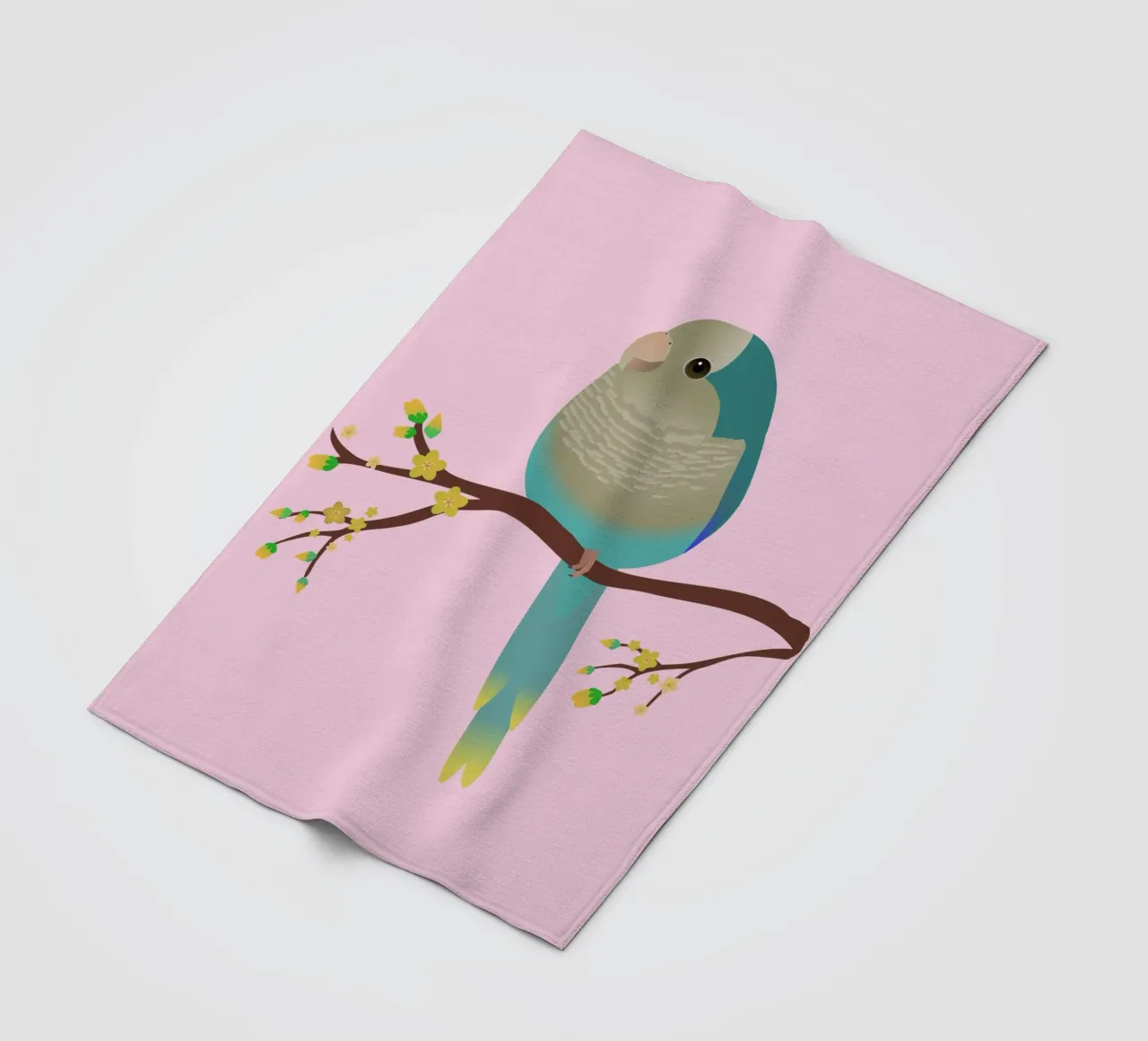 Niedlicher eiförmiger blauer Quäkersittich oder Mönchssittich Fleecedecke von BwiseLizzy
