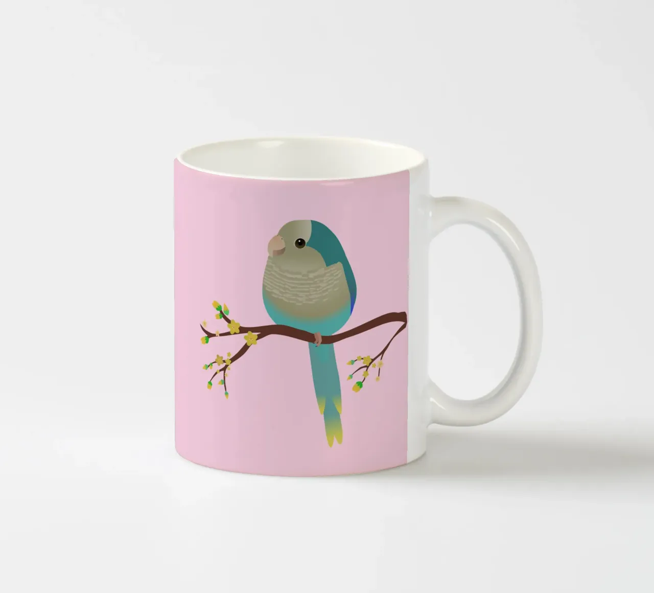 Simpatico pappagallo quaker o parrocchetto monaco blu a forma di uovo tazza in ceramica da BwiseLizzy