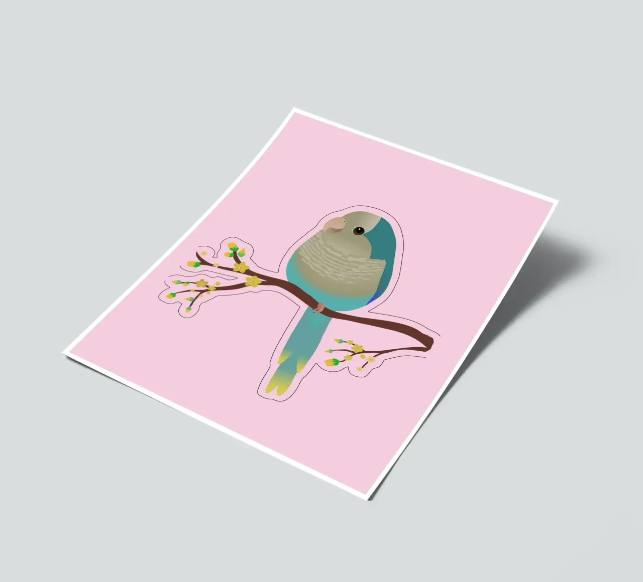 Niedlicher eiförmiger blauer Quäkersittich oder Mönchssittich Stickerbogen von BwiseLizzy