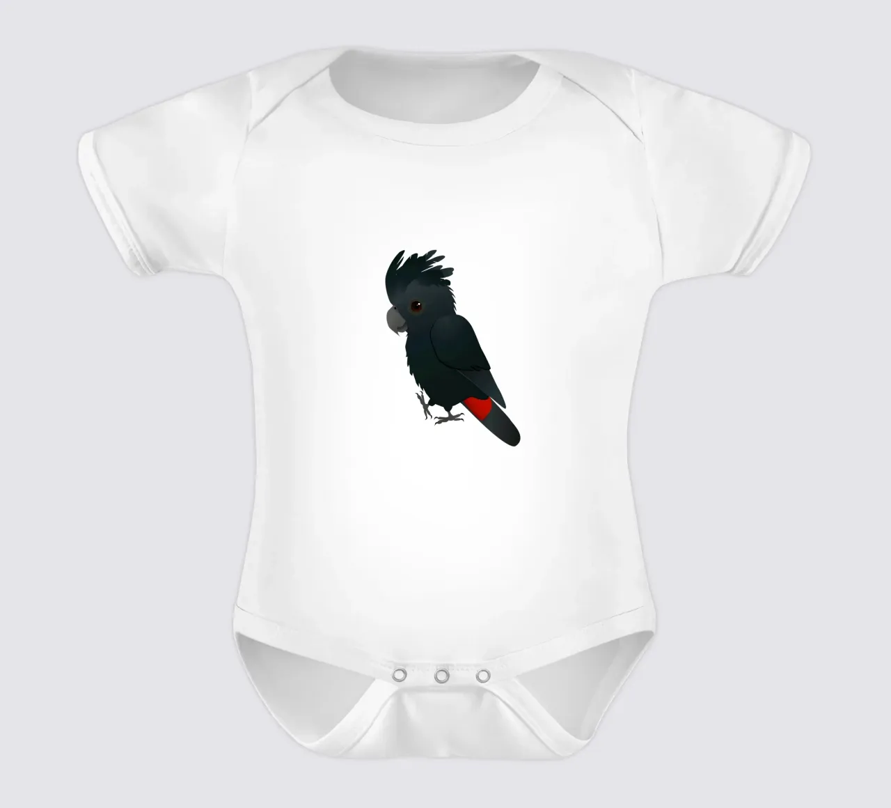 Illustration d'un mignon cacatoès noir à queue rouge body bébé de BwiseLizzy