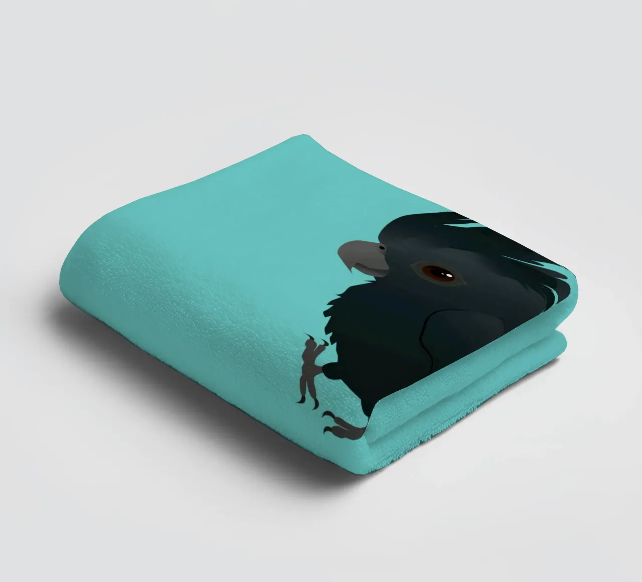 Illustrazione di un simpatico cacatua nero dalla coda rossa asciugamano da bagno da BwiseLizzy