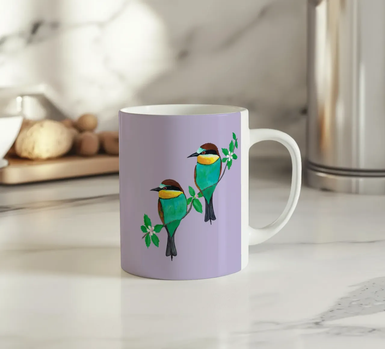 Due mangiatori di api europei tazza in ceramica da BwiseLizzy