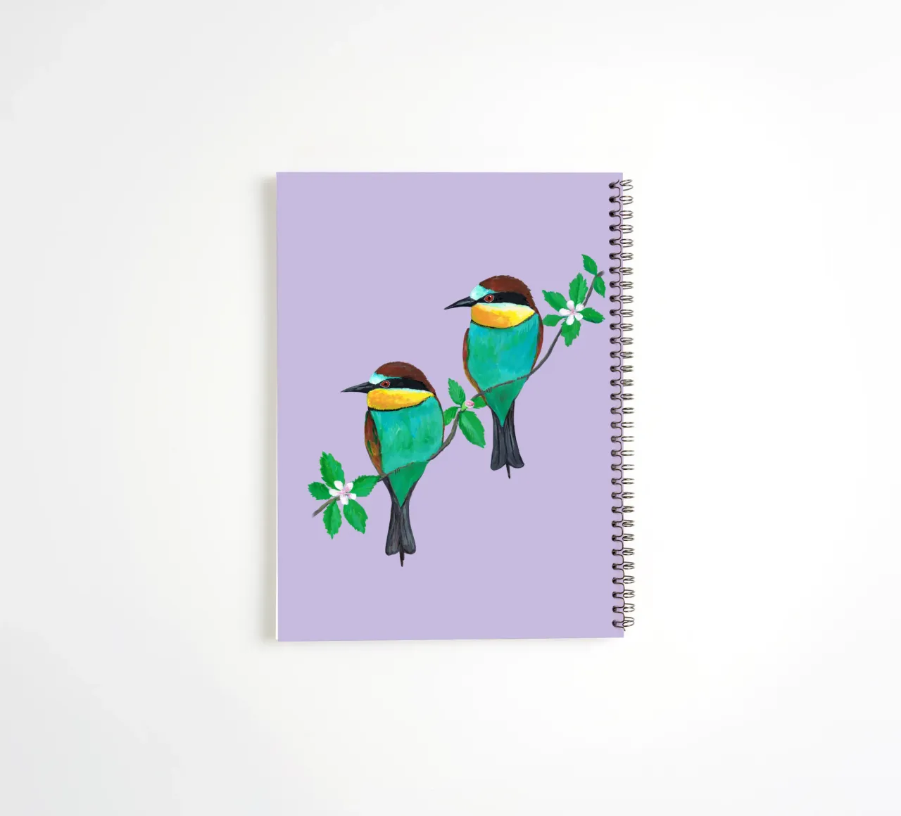 Two European bee eaters spiral notebook by BwiseLizzy