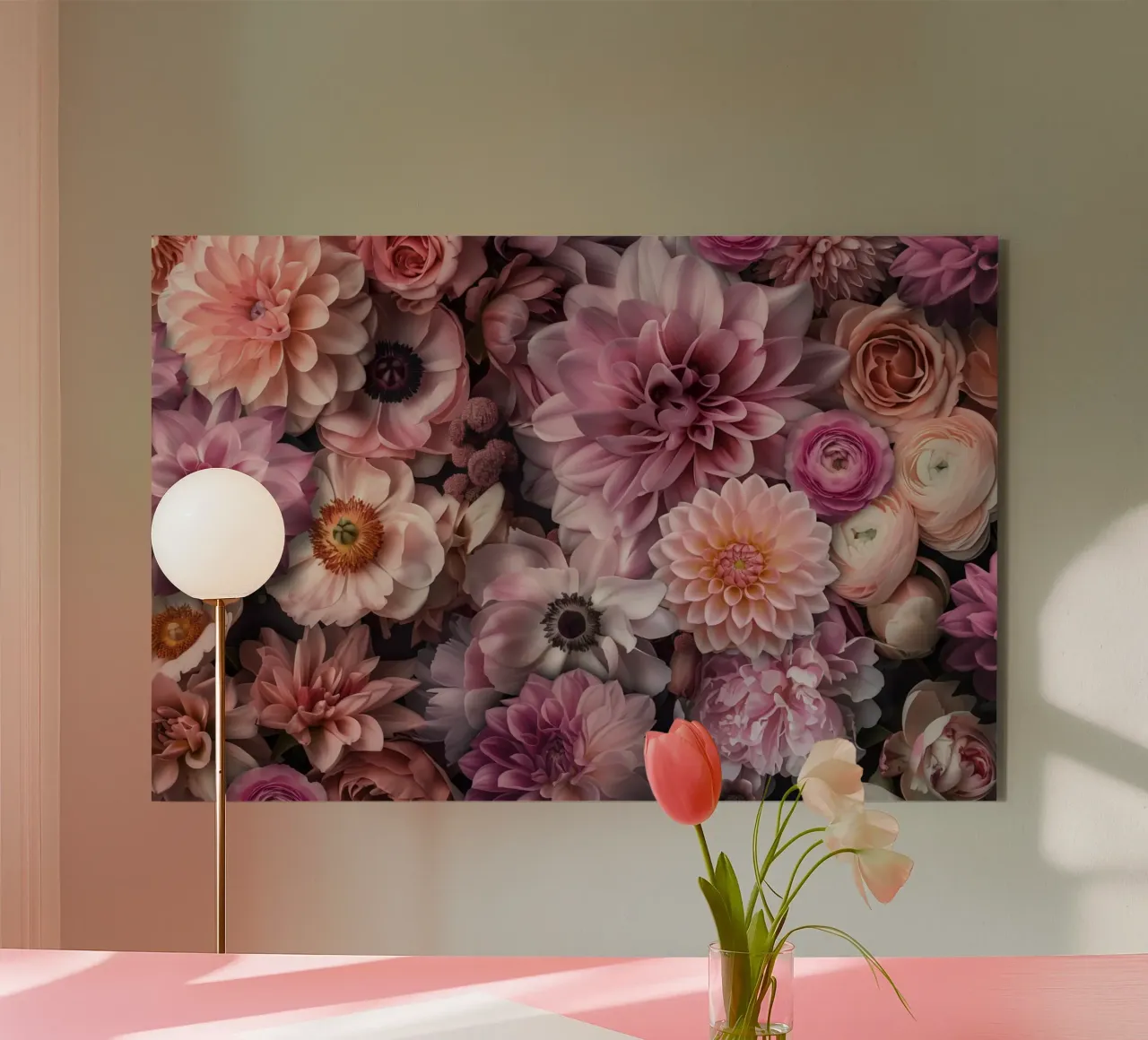 Armonia floreale pastello in fiore alluminio dibond da Andrea Haase Floral Passion
