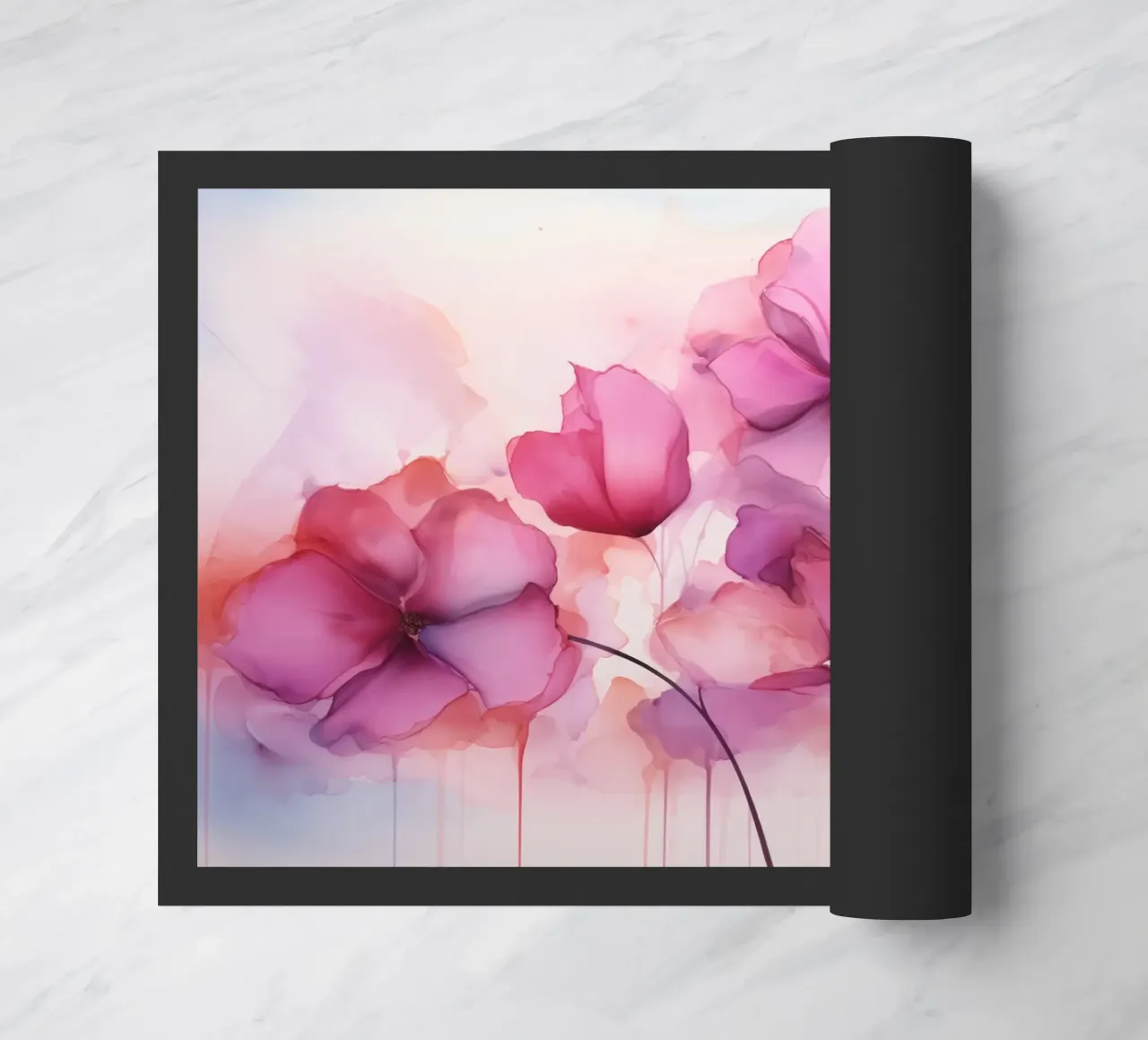 Fiori d'inchiostro sognanti rosa fucsia zerbino da Andrea Haase Floral Passion