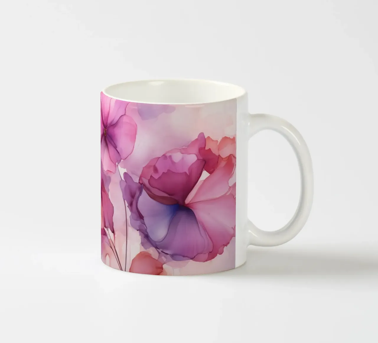 Fiori d'inchiostro sognanti rosa fucsia tazza in ceramica da Andrea Haase Floral Passion