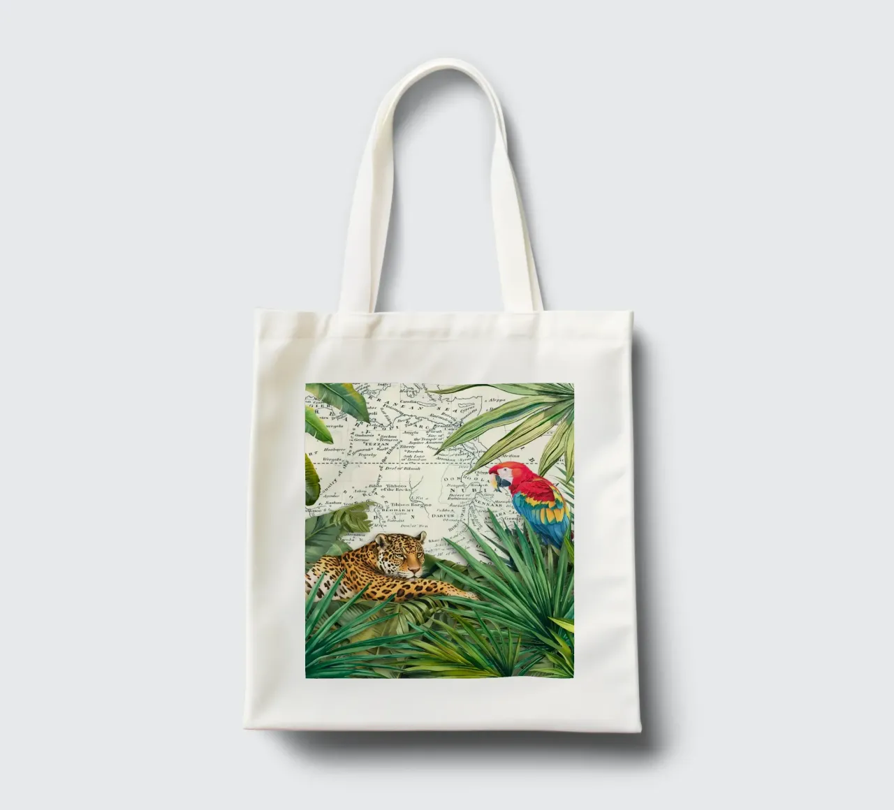 Cheetah And Birds Tropical Journey tote bag by Andrea Haase Vintage World