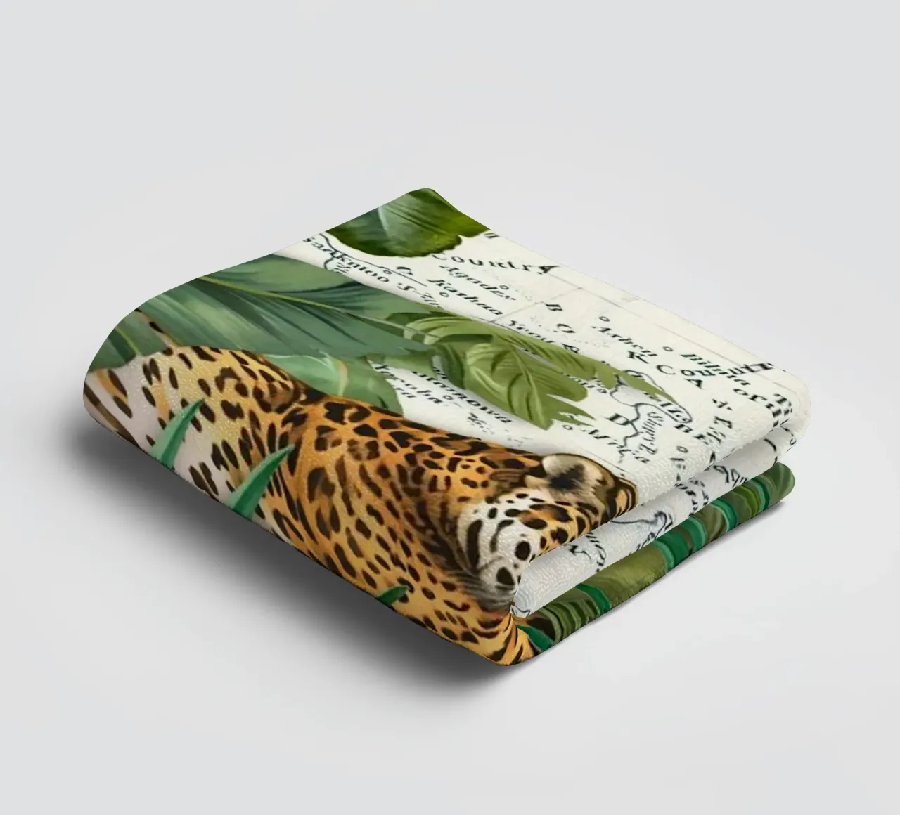Cheetah And Birds Tropical Journey towel by Andrea Haase Vintage World
