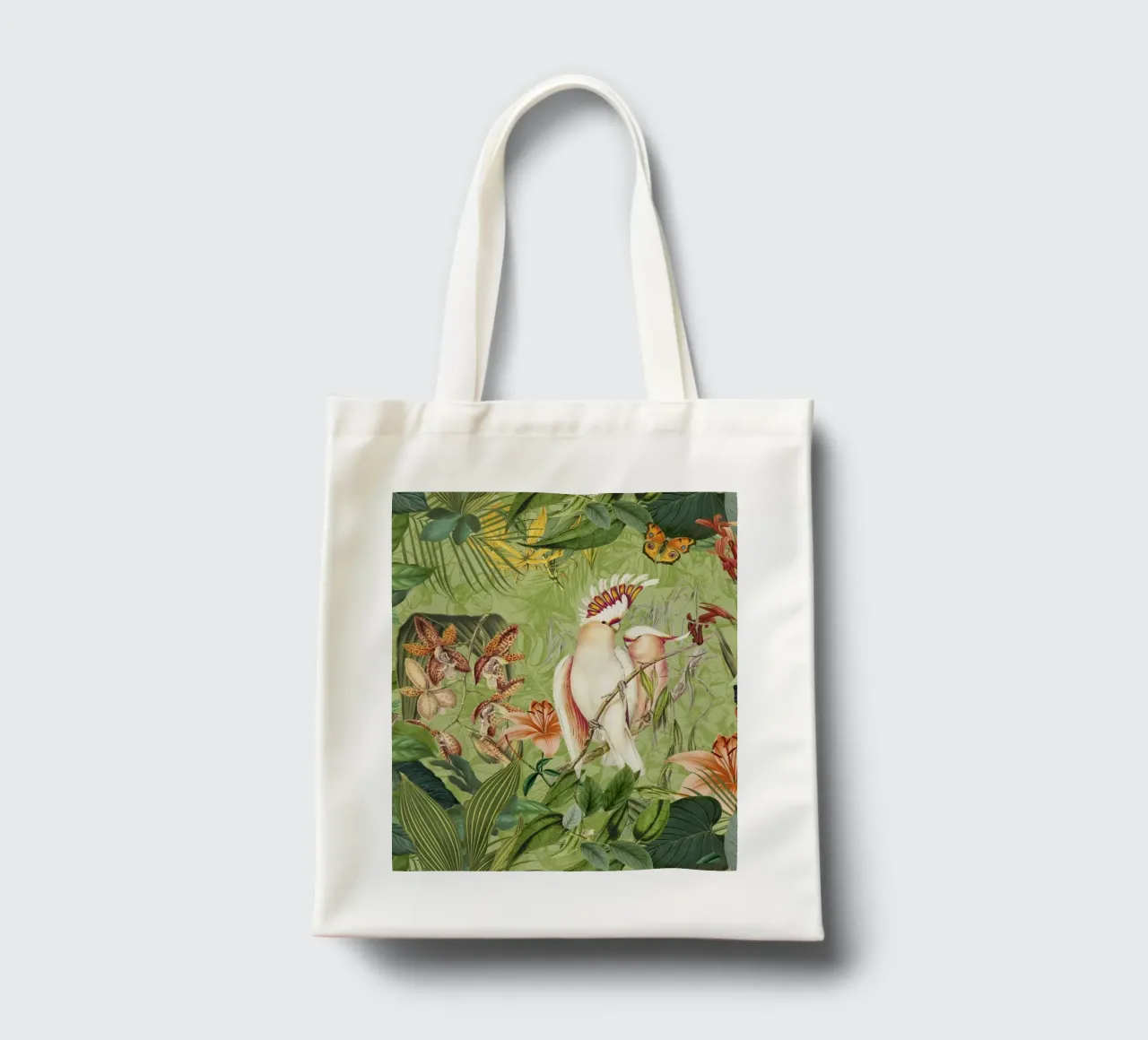 Cacatua Paradiso delle isole tropicali borsa in juta da Andrea Haase Vintage World