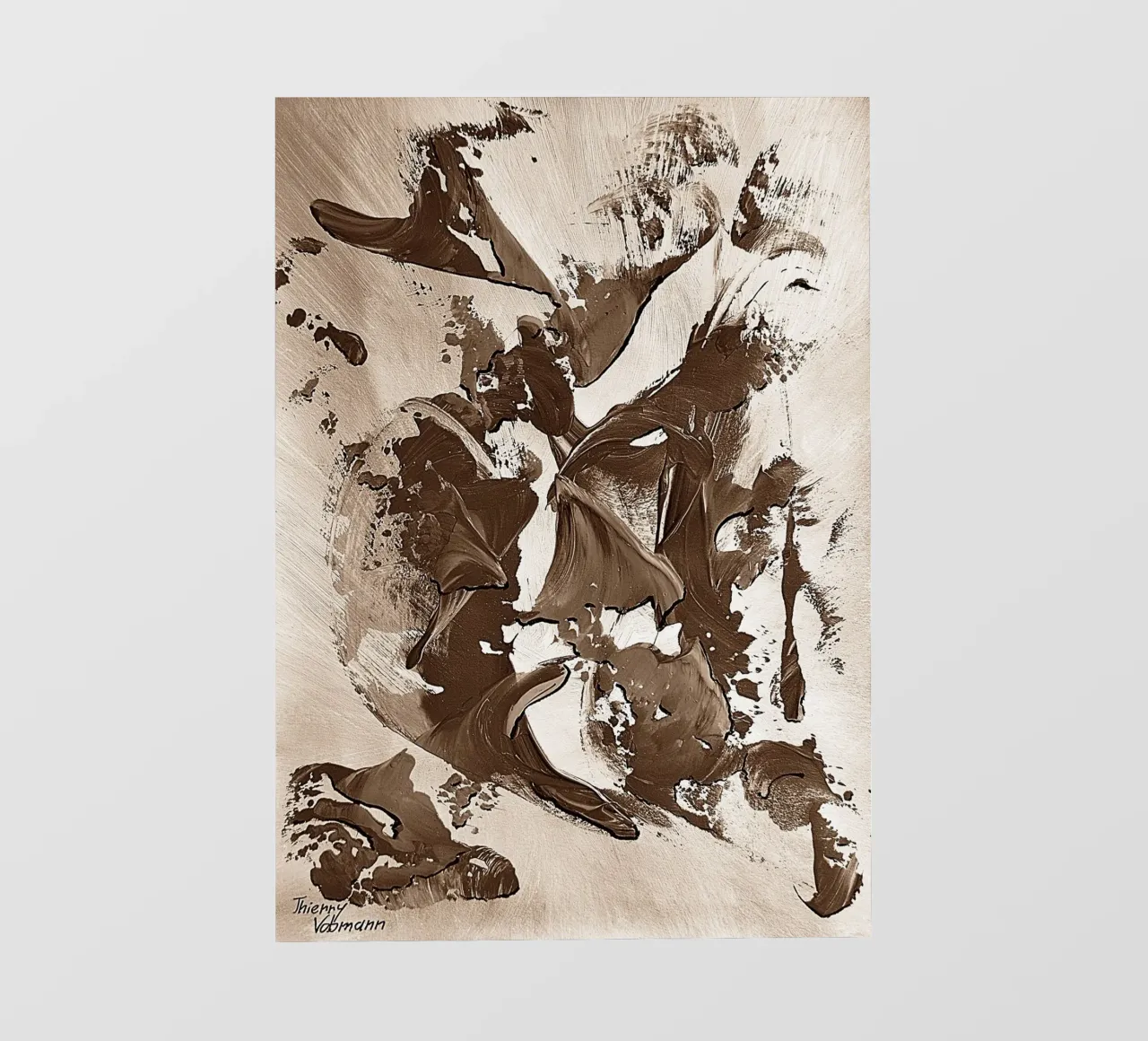 SEPIA 37 telo in pvc da Thierry Vobmann Abstract painting