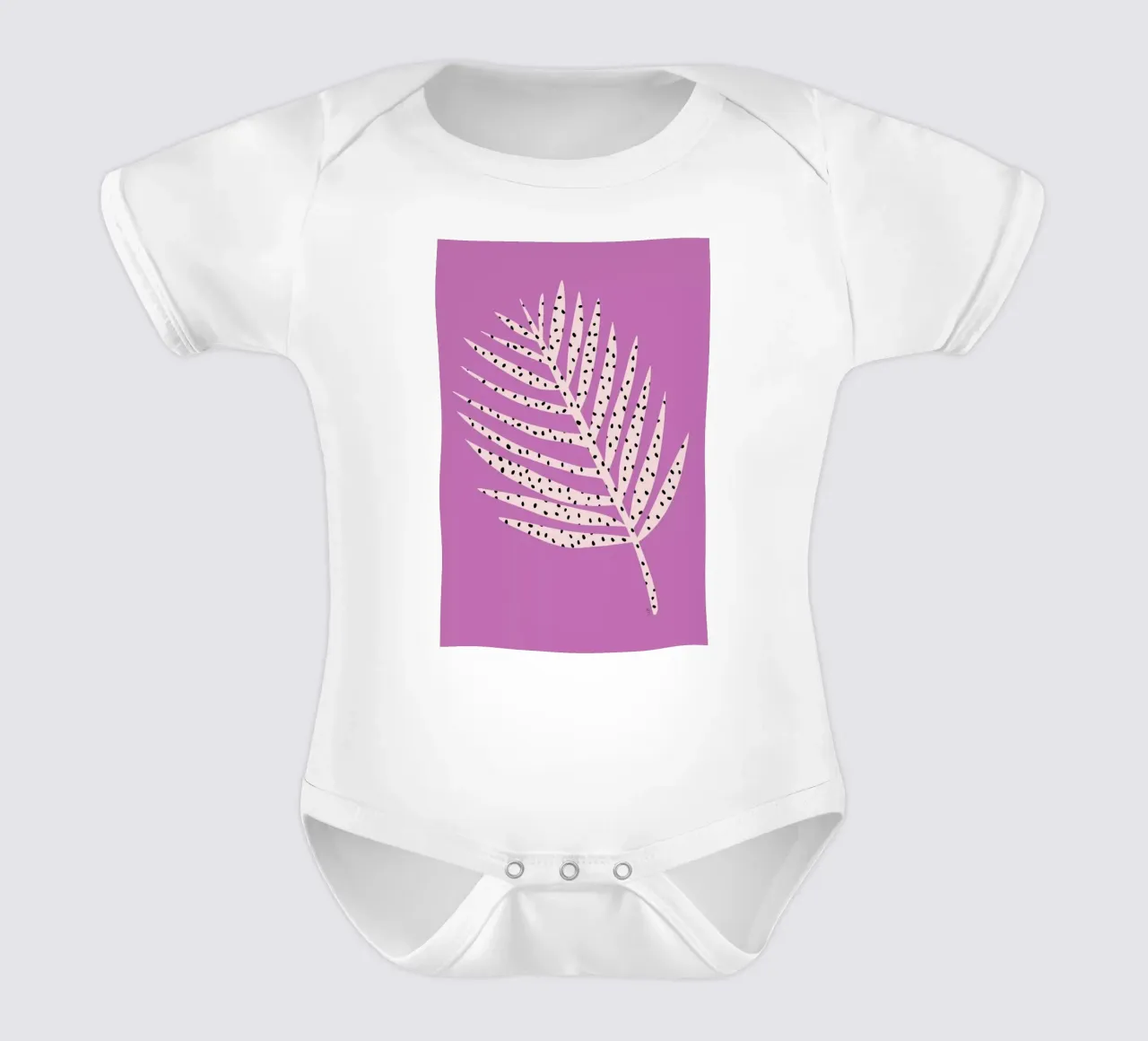 Palm Dot Leaf in Purple body neonato maniche corte da Linda Gobeta