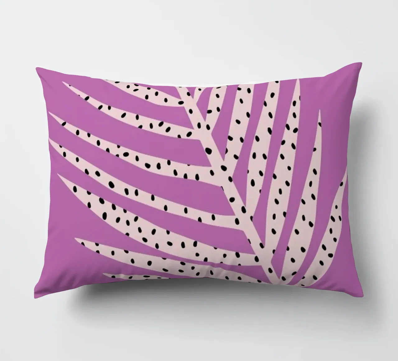 Palm Dot Leaf in Purple cuscino da Linda Gobeta