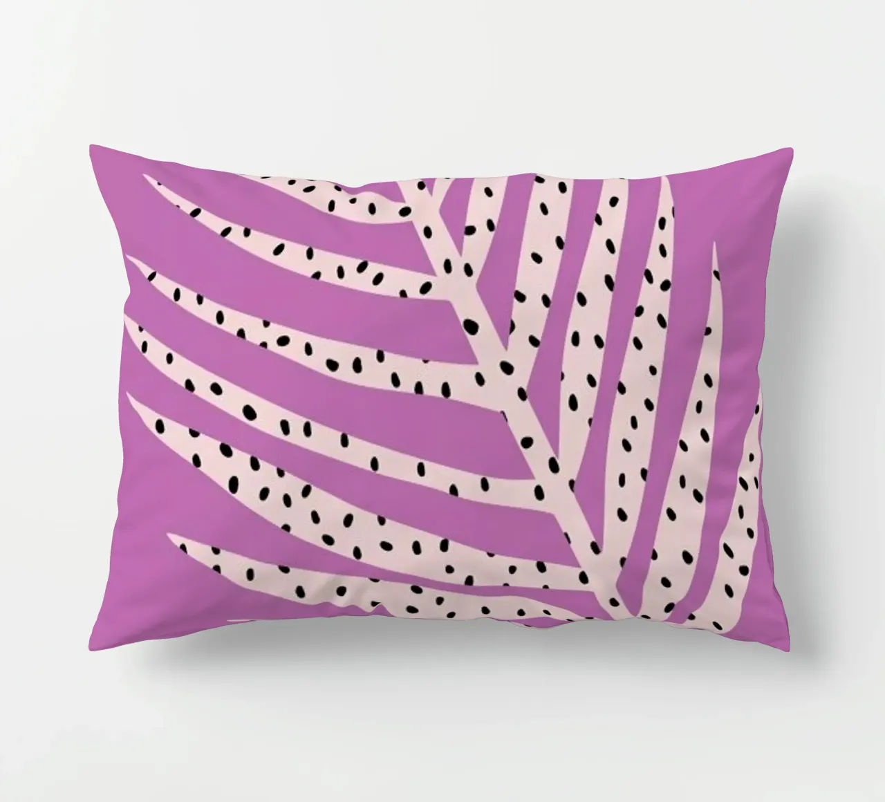 Palm Dot Leaf in Purple cuscino da Linda Gobeta