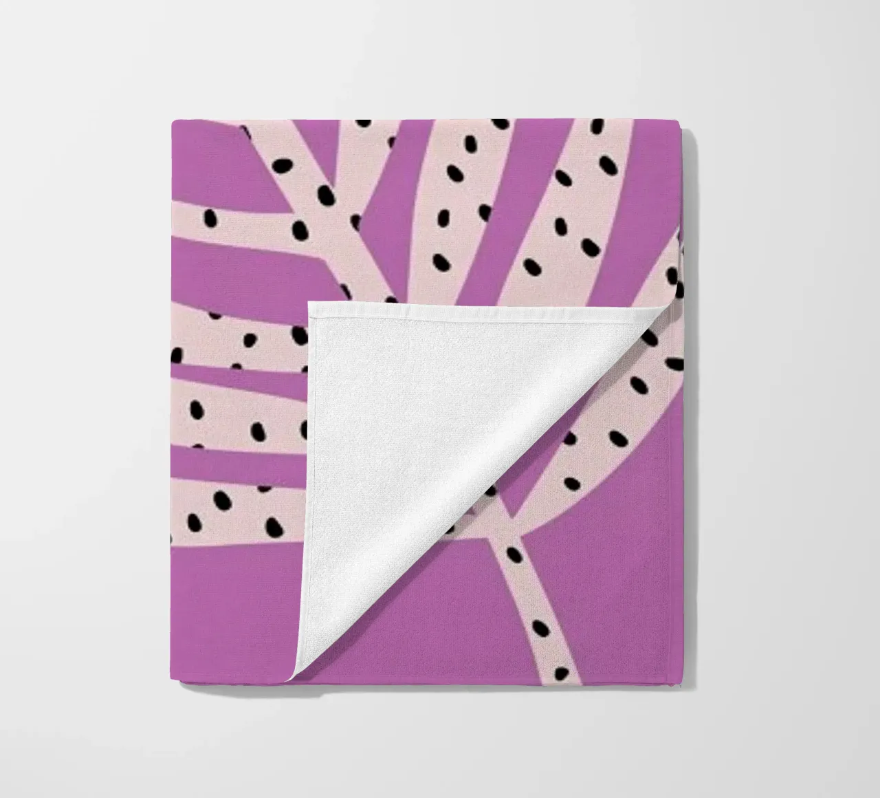 Palm Dot Leaf in Purple telo mare da Linda Gobeta
