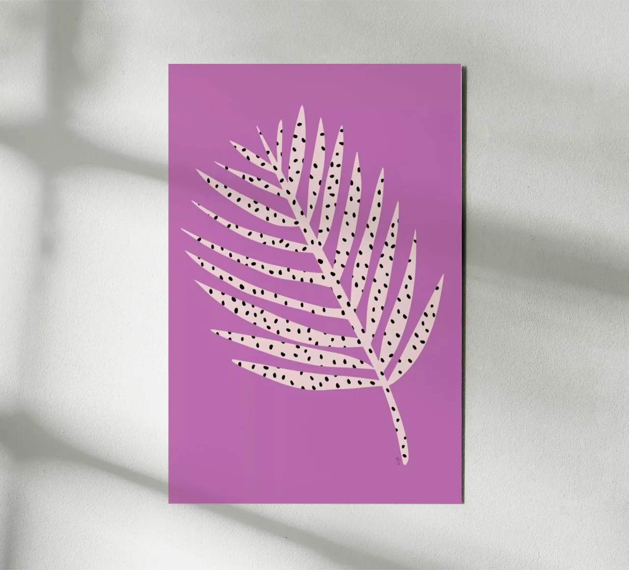 Palm Dot Leaf in Purple alluminio dibond da Linda Gobeta