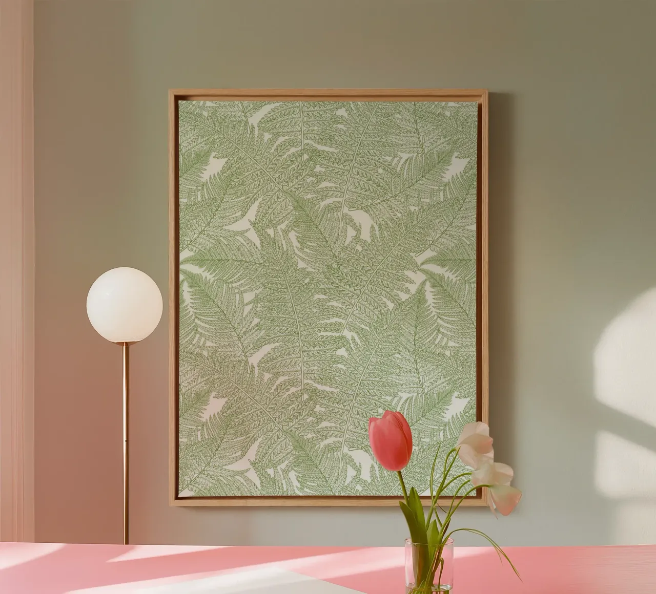 Serene wallscapes: Fern canvas by Painted Nature